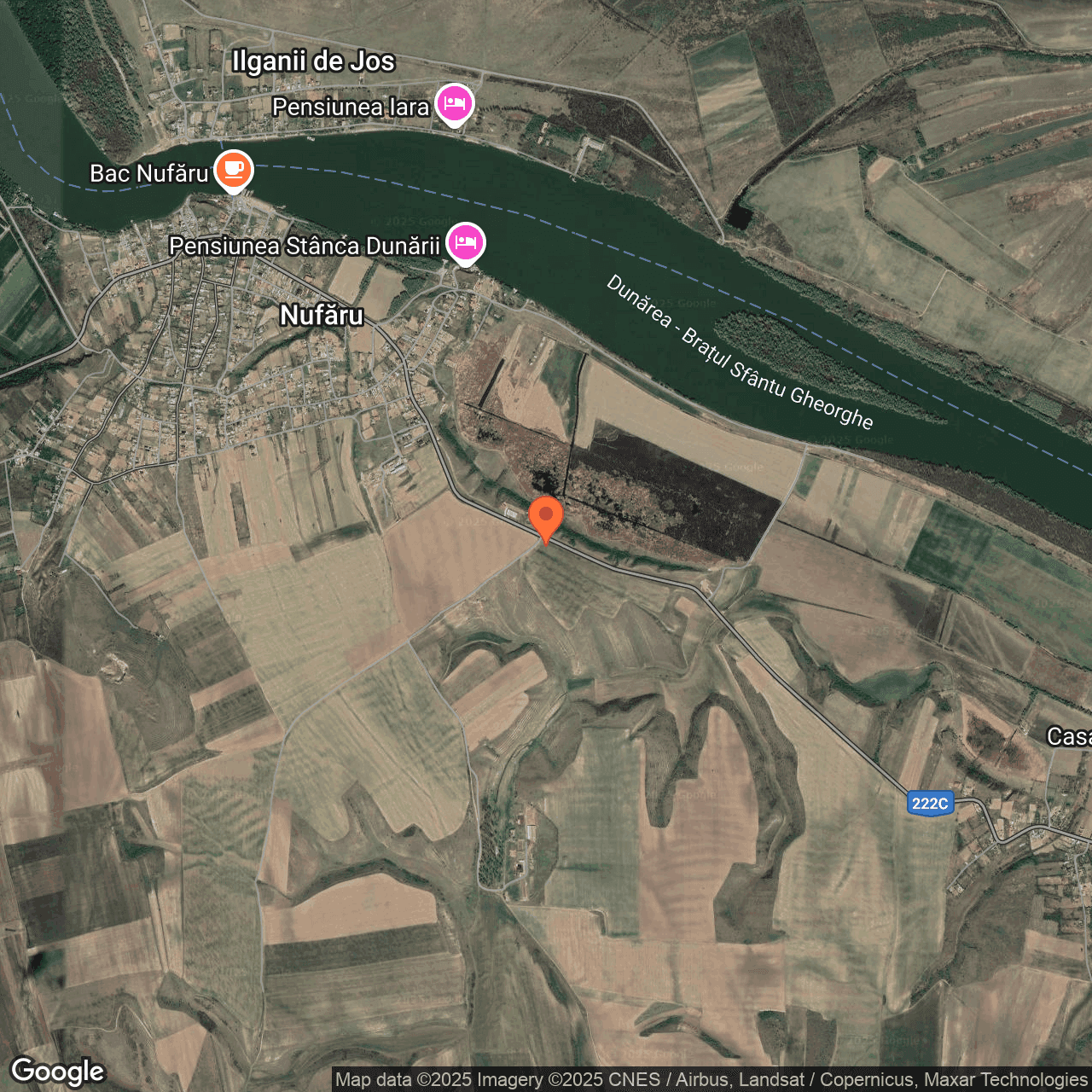 Poza harta hybrid, zoom 14, adresa Nufaru Tulcea, , judetul