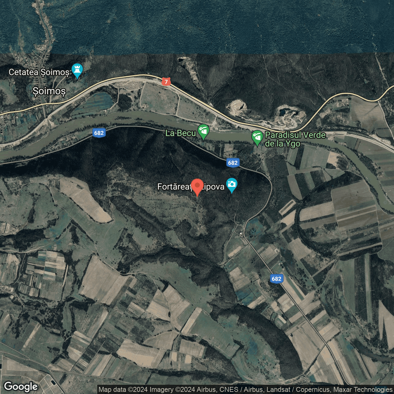 Poza harta hybrid, zoom 14, adresa Lipova Arad, , judetul