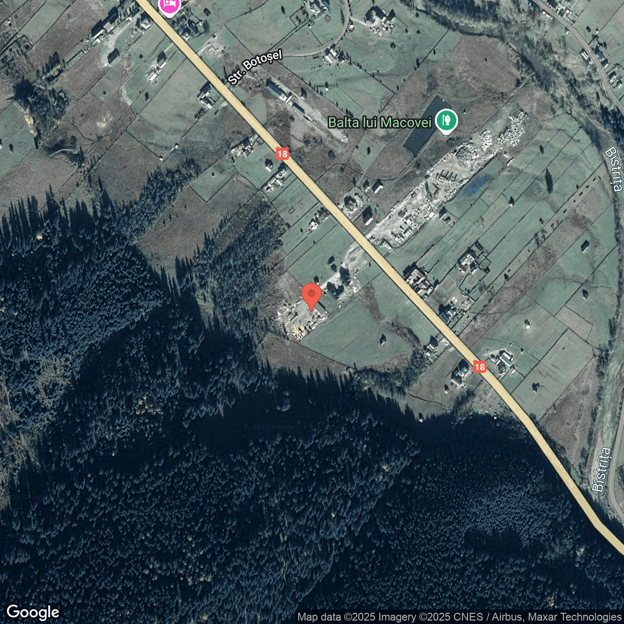 Poza harta hybrid, zoom 16, adresa Botos, com Ciocănești, jud. Suceava, , judetul