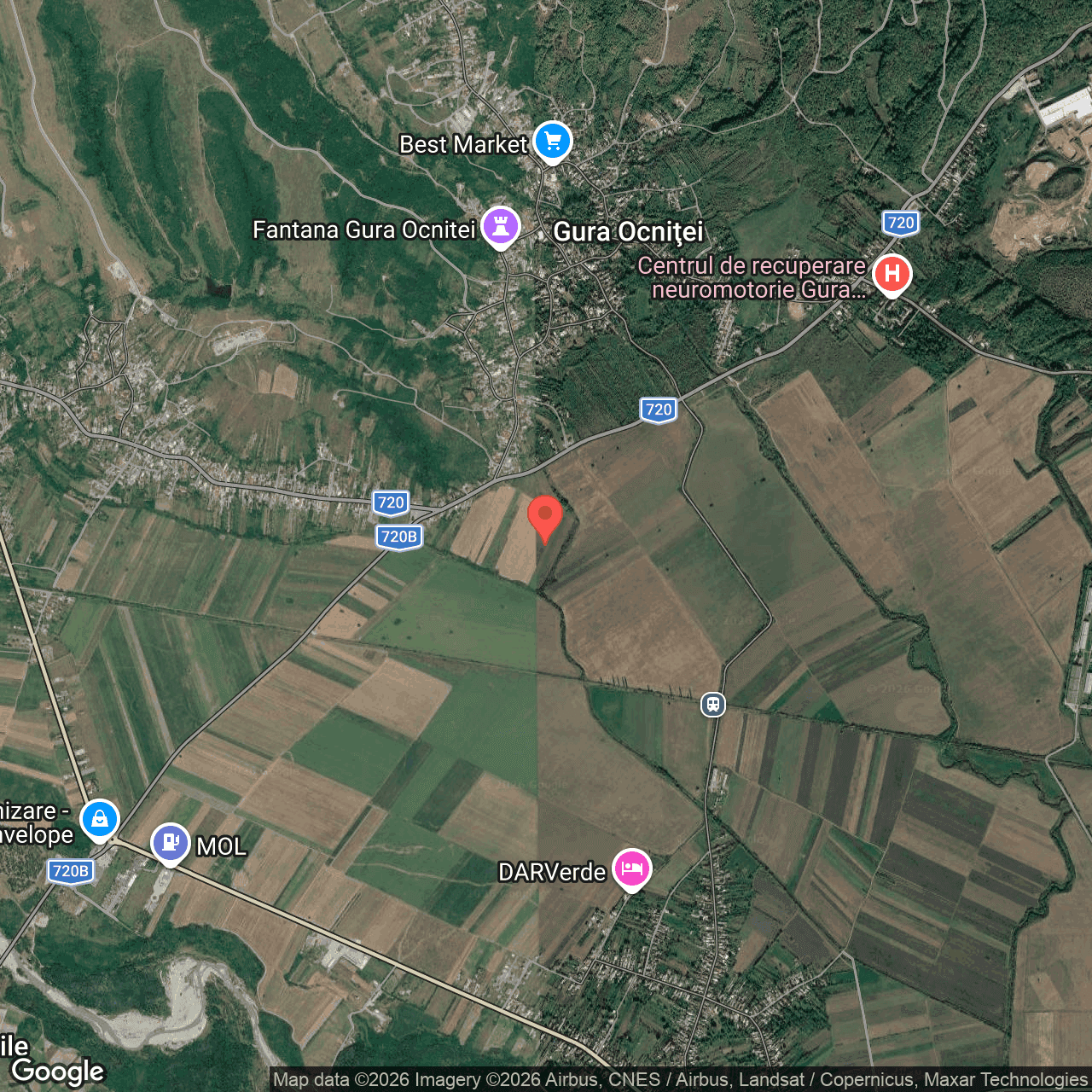 Poza harta hybrid, zoom 14, adresa Gura Ocnitei Dambovita, , judetul