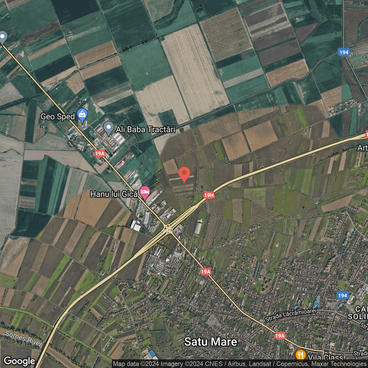 Poza harta hybrid, zoom 14, adresa Satu Mare, strada Aurel Vlaicu, , judetul