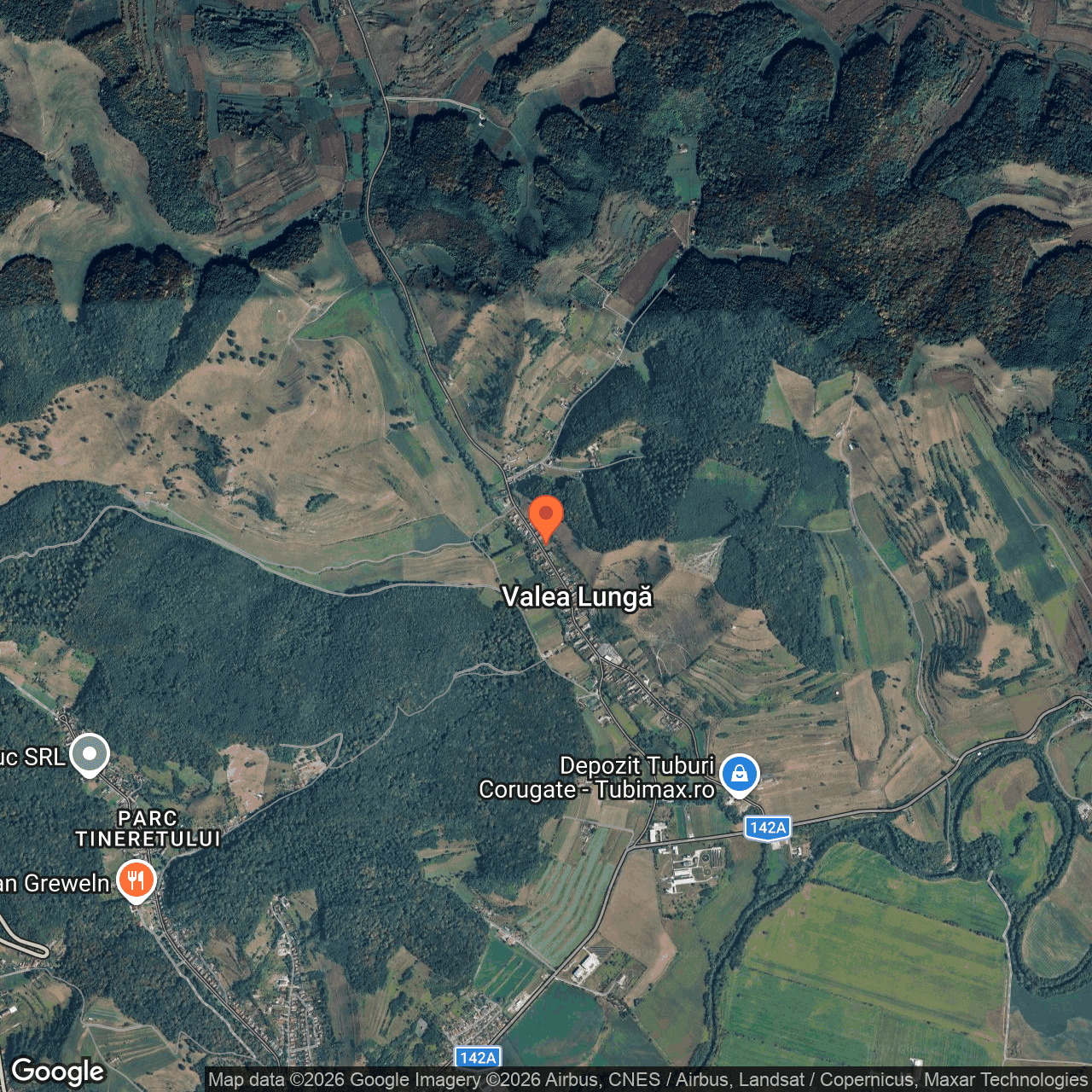 Poza harta hybrid, zoom 14, adresa Valea Lunga, comuna Darlos, judet Sibiu, , judetul