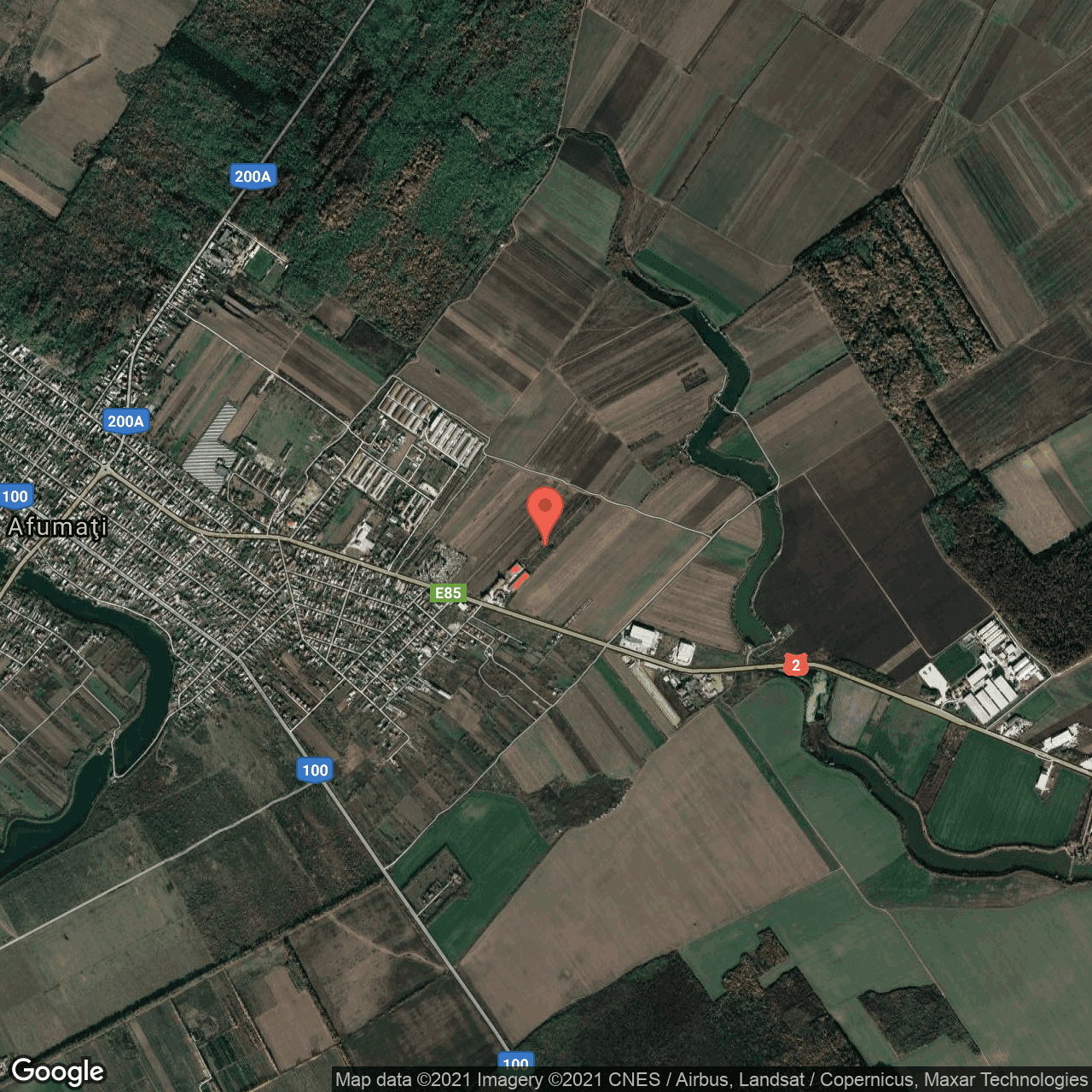 Poza harta hybrid, zoom 14, adresa Bucuresti-Urziceni 249, Afumati, judetul Bucuresti Ilfov