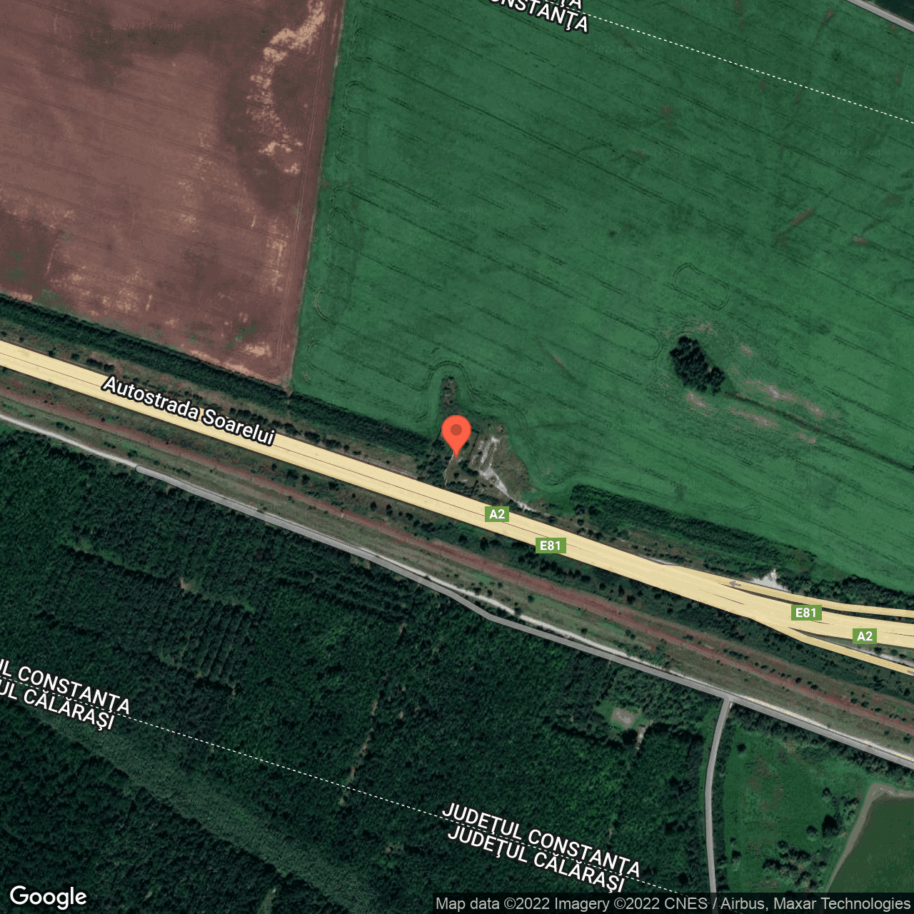 Poza harta hybrid, zoom 16, adresa Autostrada A2, Stelnica, judetul Ialomita