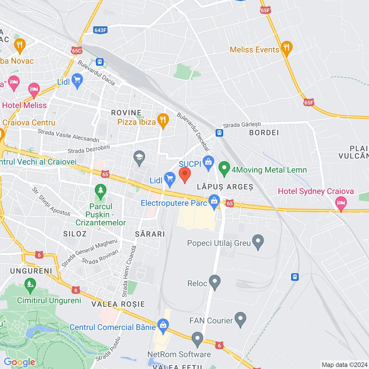 Poza harta streetview, zoom 14, adresa Craiova, Calea Bucuresti, nr. 121, , judetul