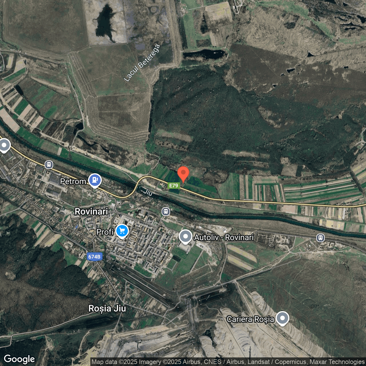 Poza harta hybrid, zoom 14, adresa Rovinari Gorj, , judetul