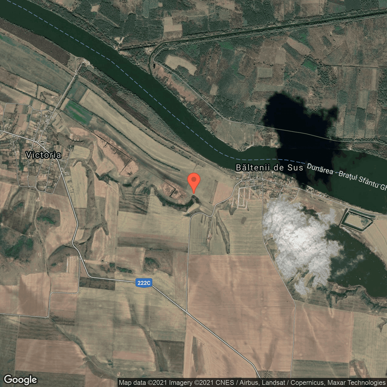 Poza harta hybrid, zoom 14, adresa Nufaru, Nufaru, judetul Tulcea