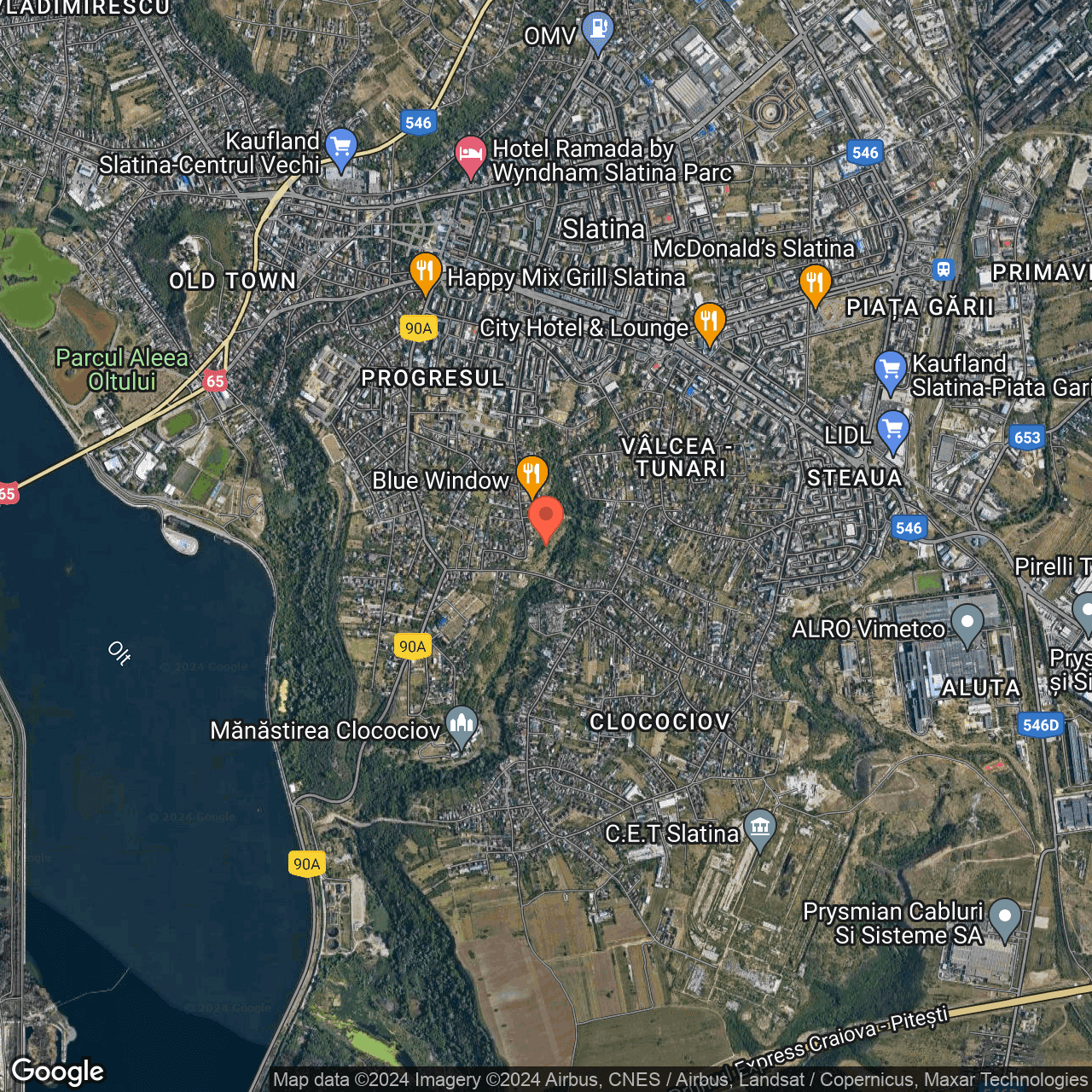 Poza harta hybrid, zoom 14, adresa Slatina, Str. Banului, Nr. 90, , judetul