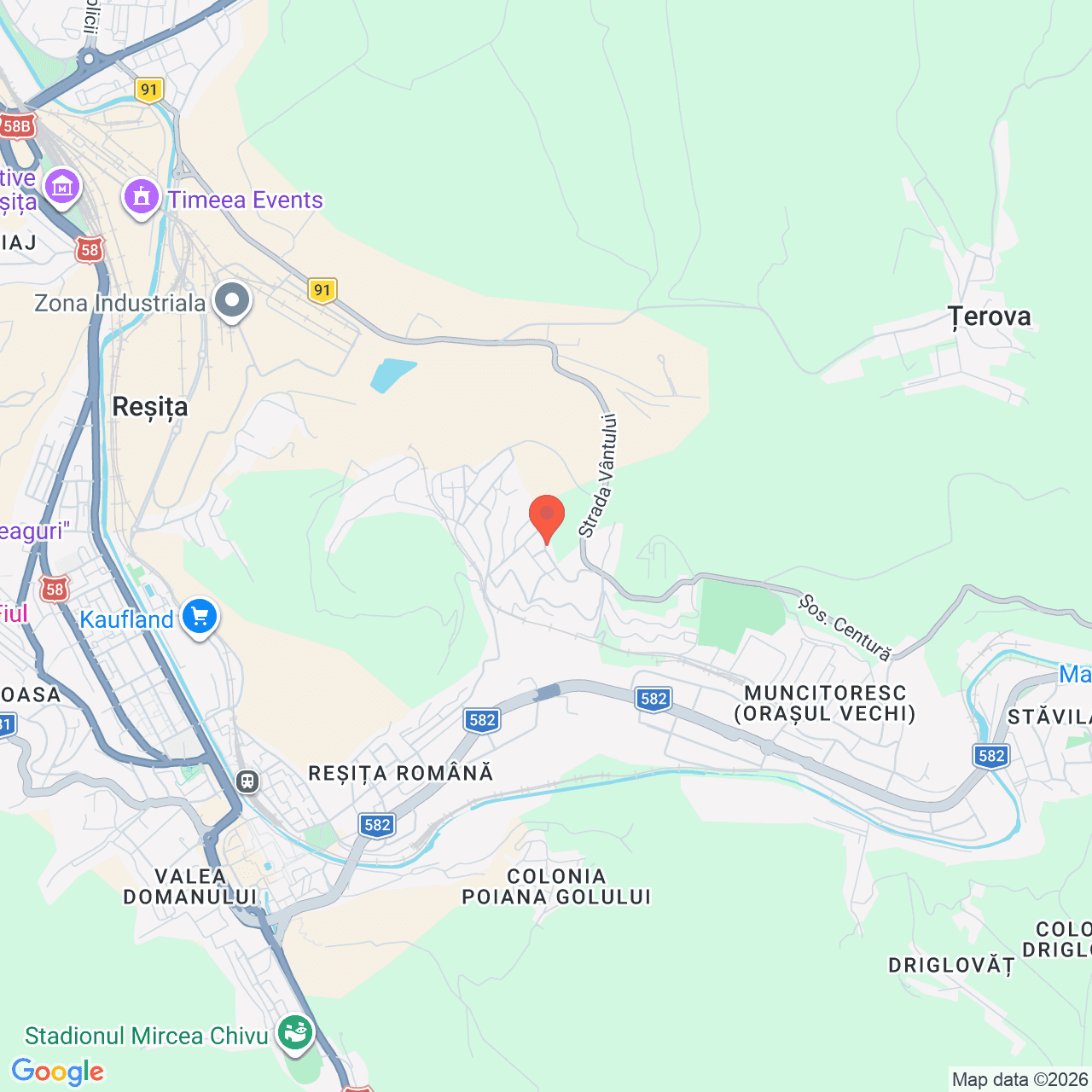 Poza harta streetview, zoom 14, adresa Resita, judetul Caras-Severin, , judetul