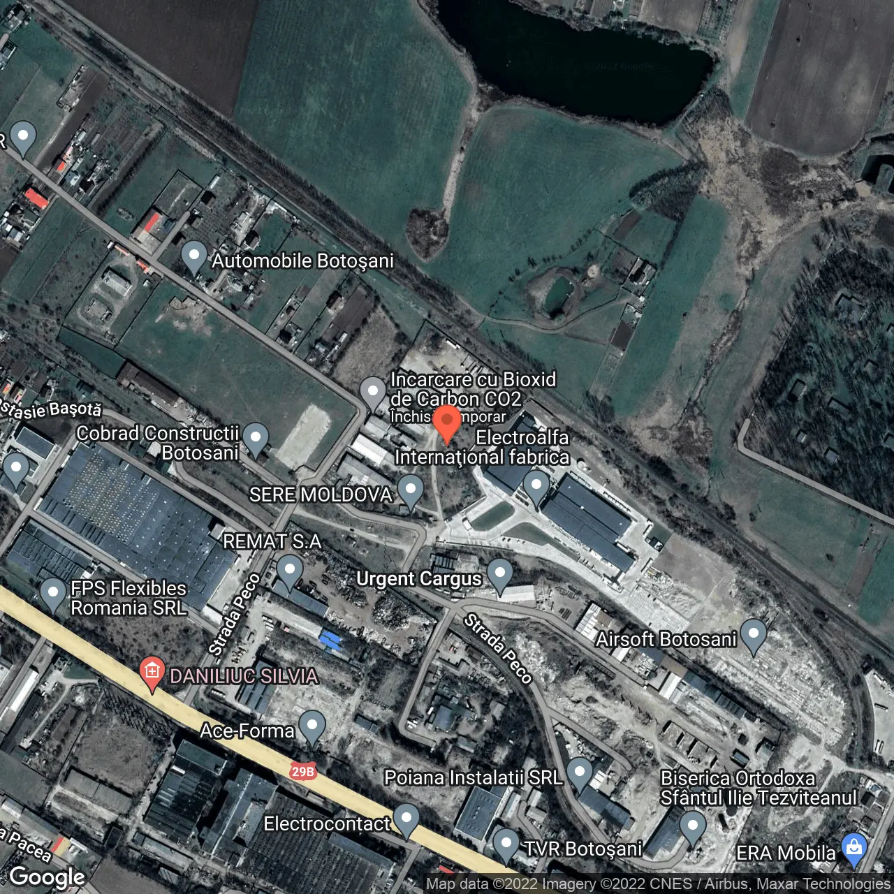 Poza harta hybrid, zoom 16, adresa Peco 10, Botosani, judetul Botosani