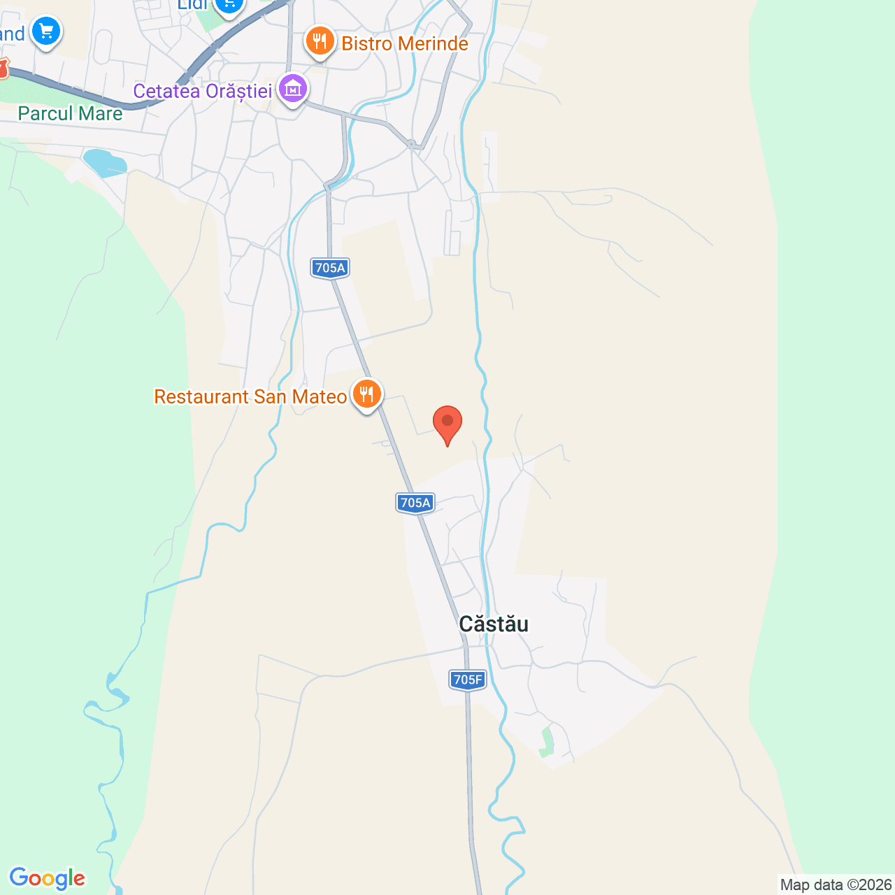 Poza harta streetview, zoom 14, adresa Castau, com. Beriu, jud. Hunedoara, , judetul