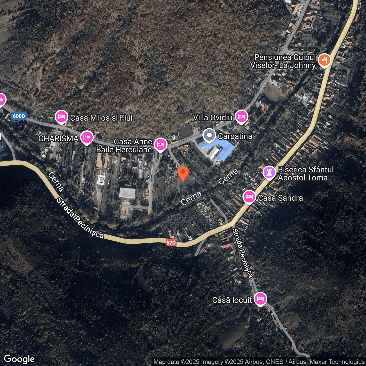 Poza harta hybrid, zoom 16, adresa Bãile Herculane, Pecinişca, Judeţul Caraş-Severin, , judetul
