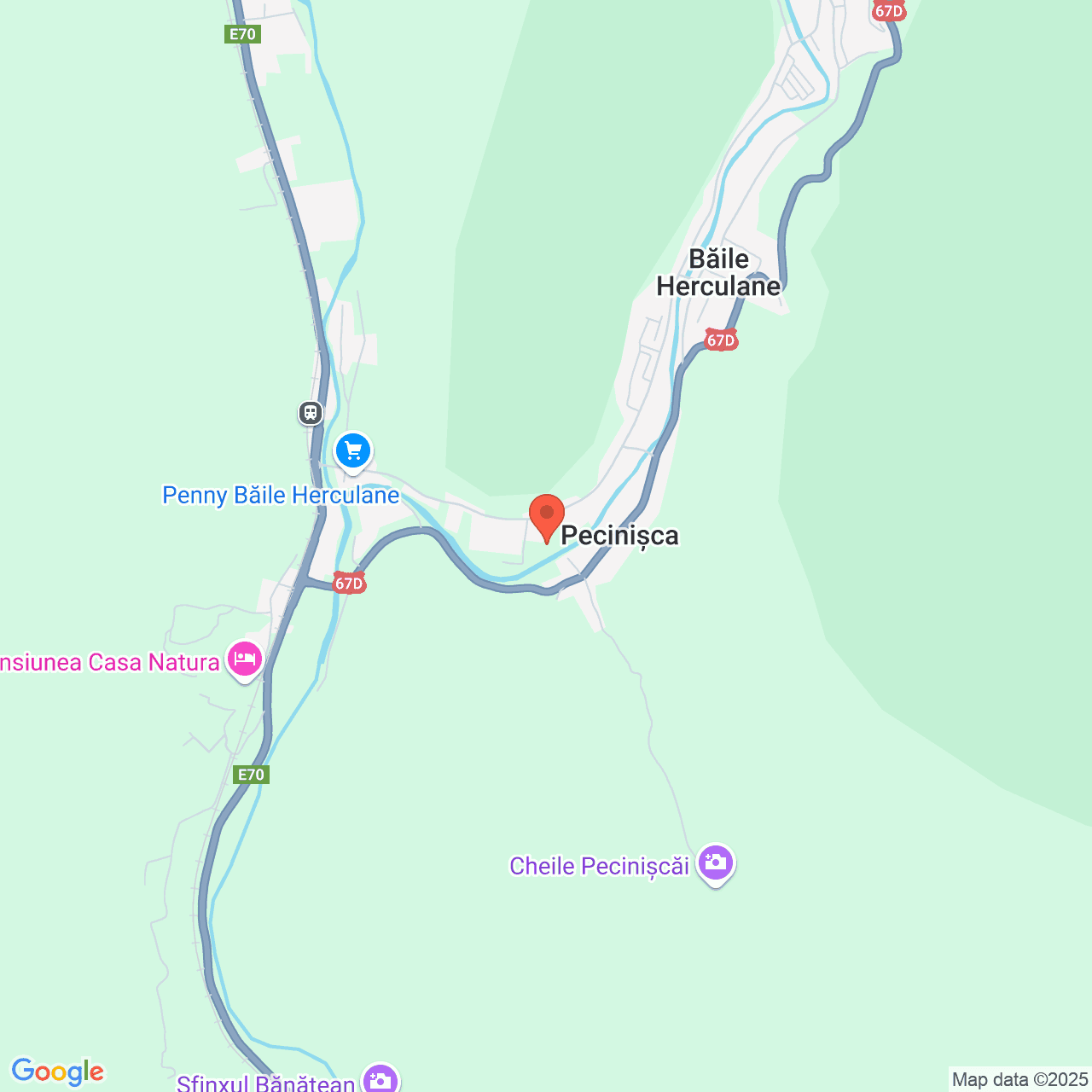 Poza harta streetview, zoom 14, adresa Bãile Herculane, Pecinişca, Judeţul Caraş-Severin, , judetul