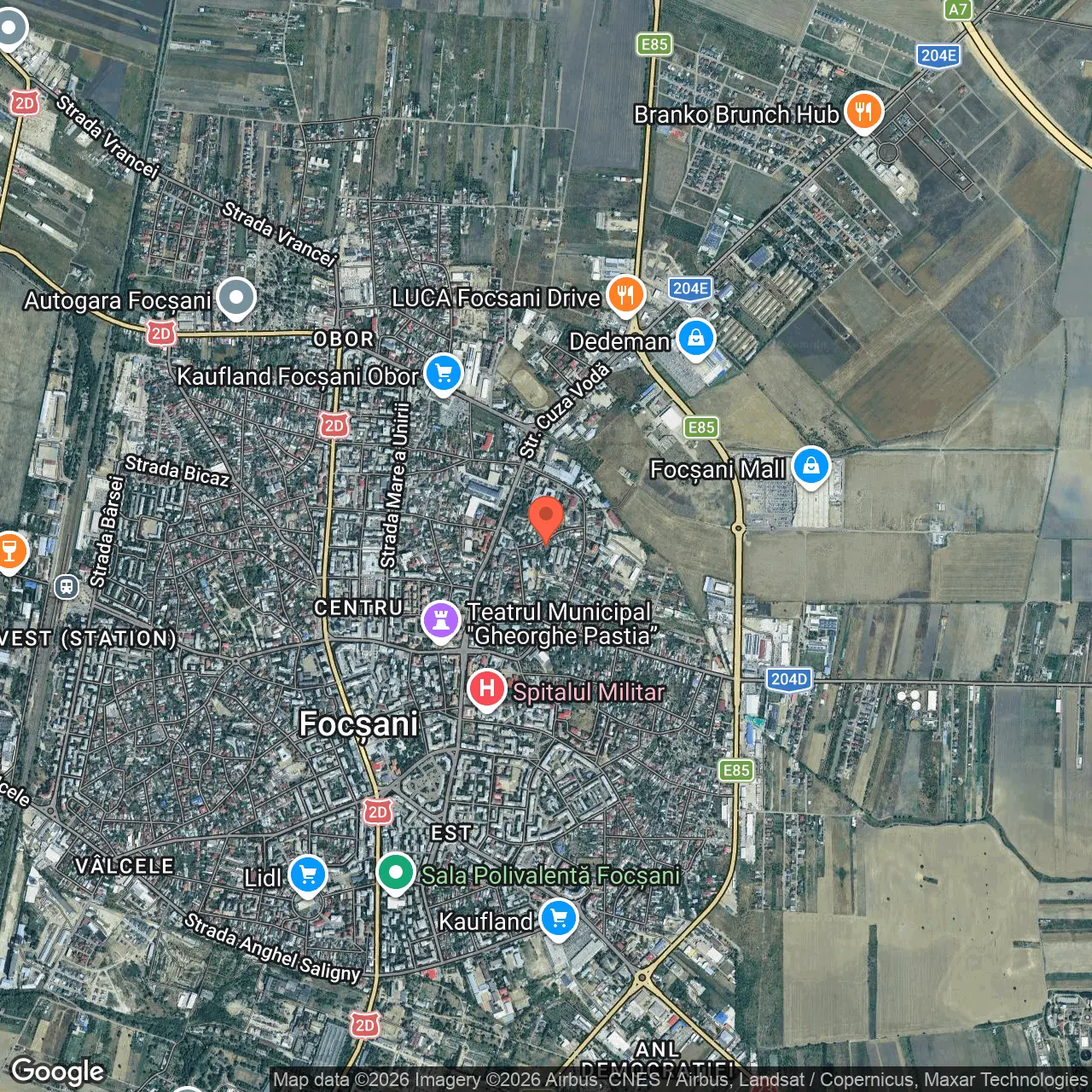 Poza harta hybrid, zoom 14, adresa Focsani, str Alecu Sihleanu nr. 8C, , judetul
