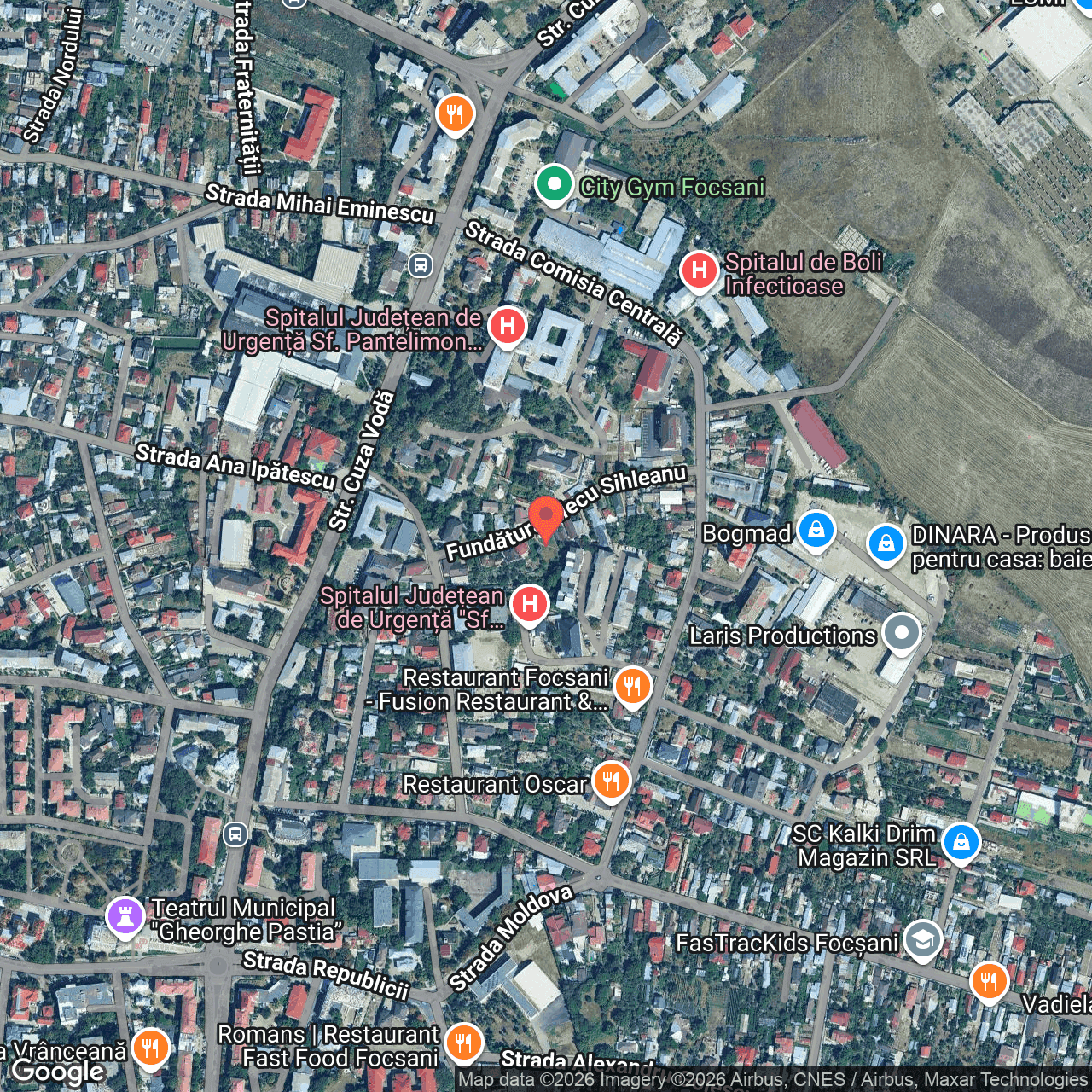 Poza harta hybrid, zoom 16, adresa Focsani, str Alecu Sihleanu nr. 8C, , judetul
