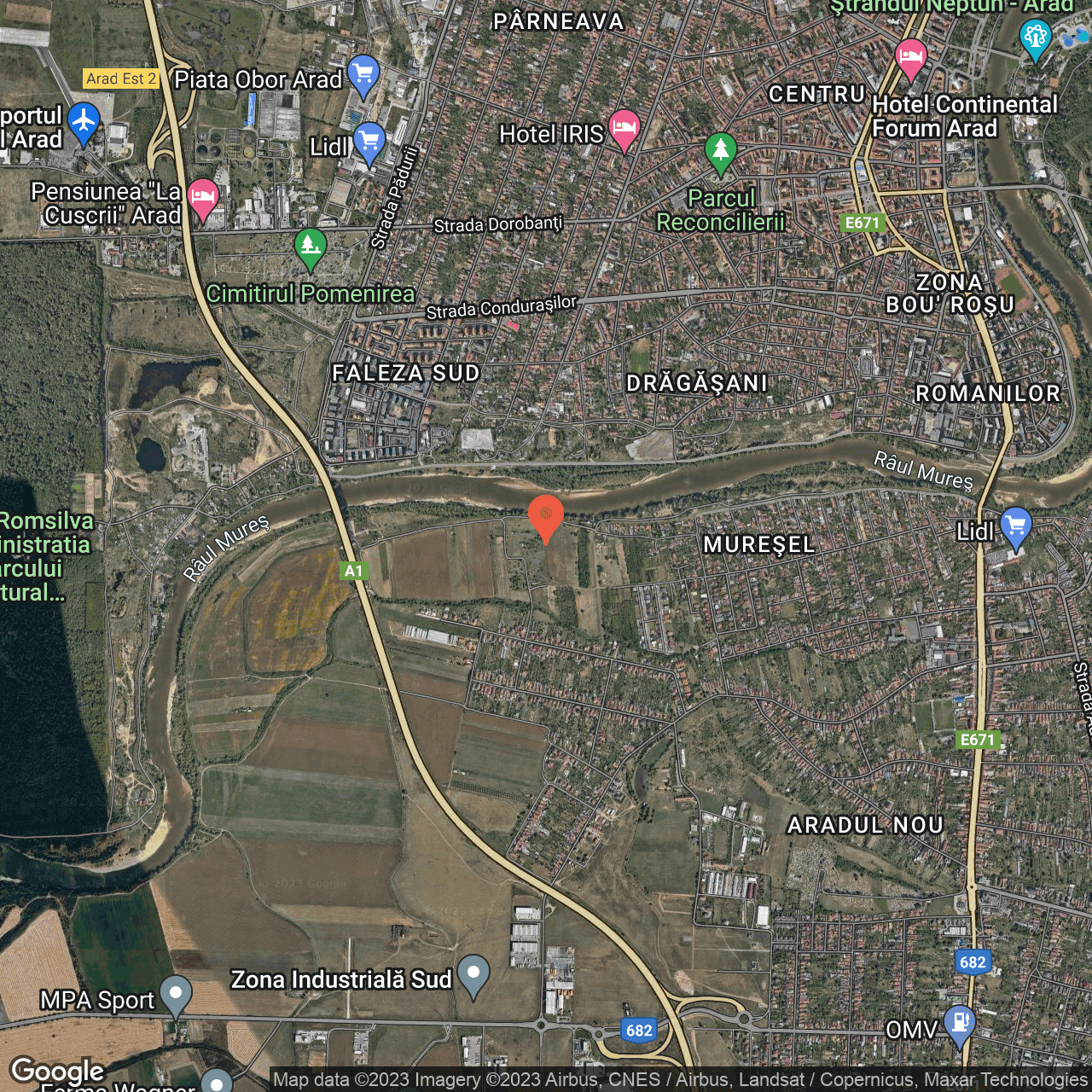 Poza harta hybrid, zoom 14, adresa Arad, , judetul