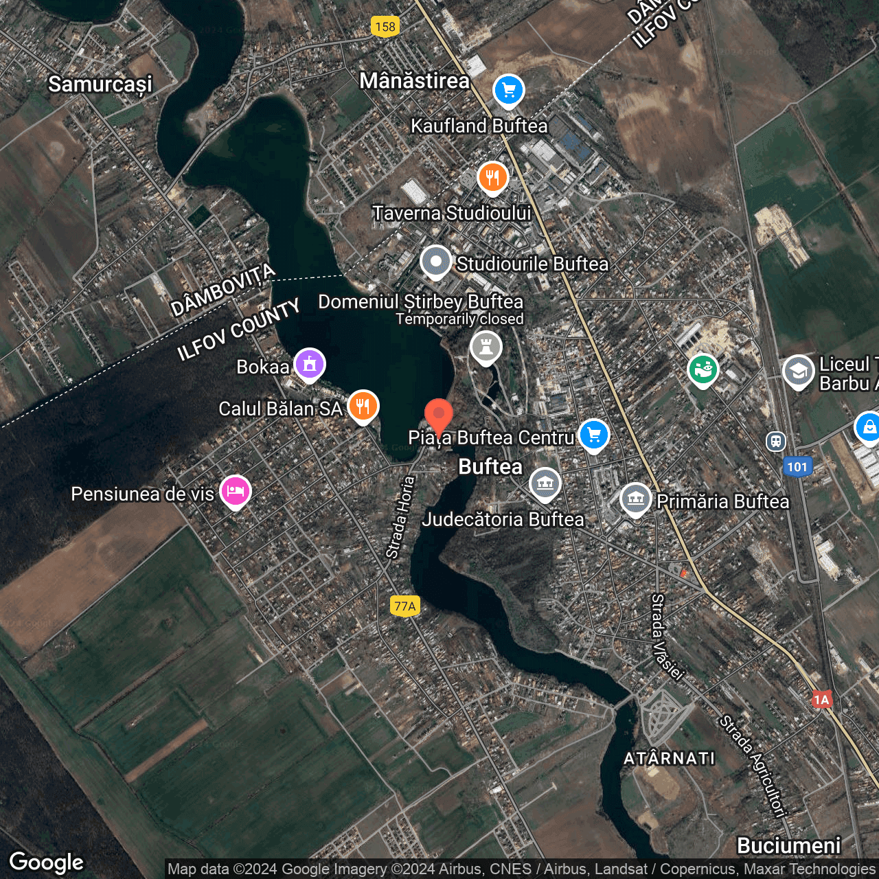 Poza harta hybrid, zoom 14, adresa Buftea Ilfov, , judetul