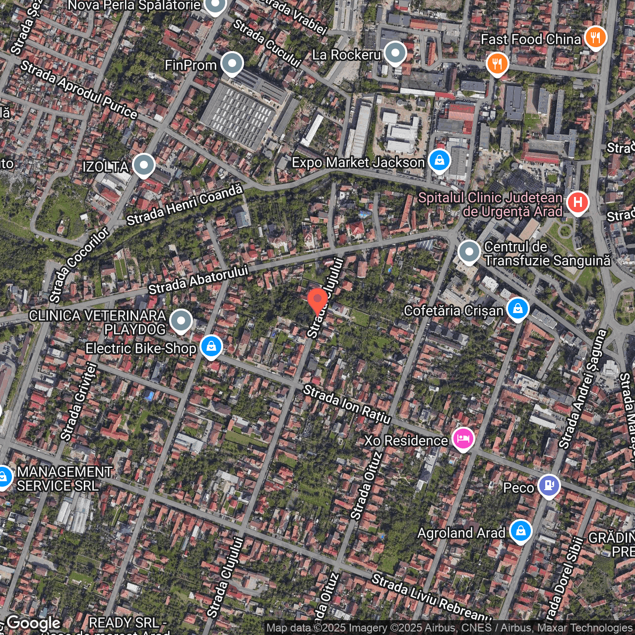 Poza harta hybrid, zoom 16, adresa Arad, str. Clujului nr. 6, , judetul