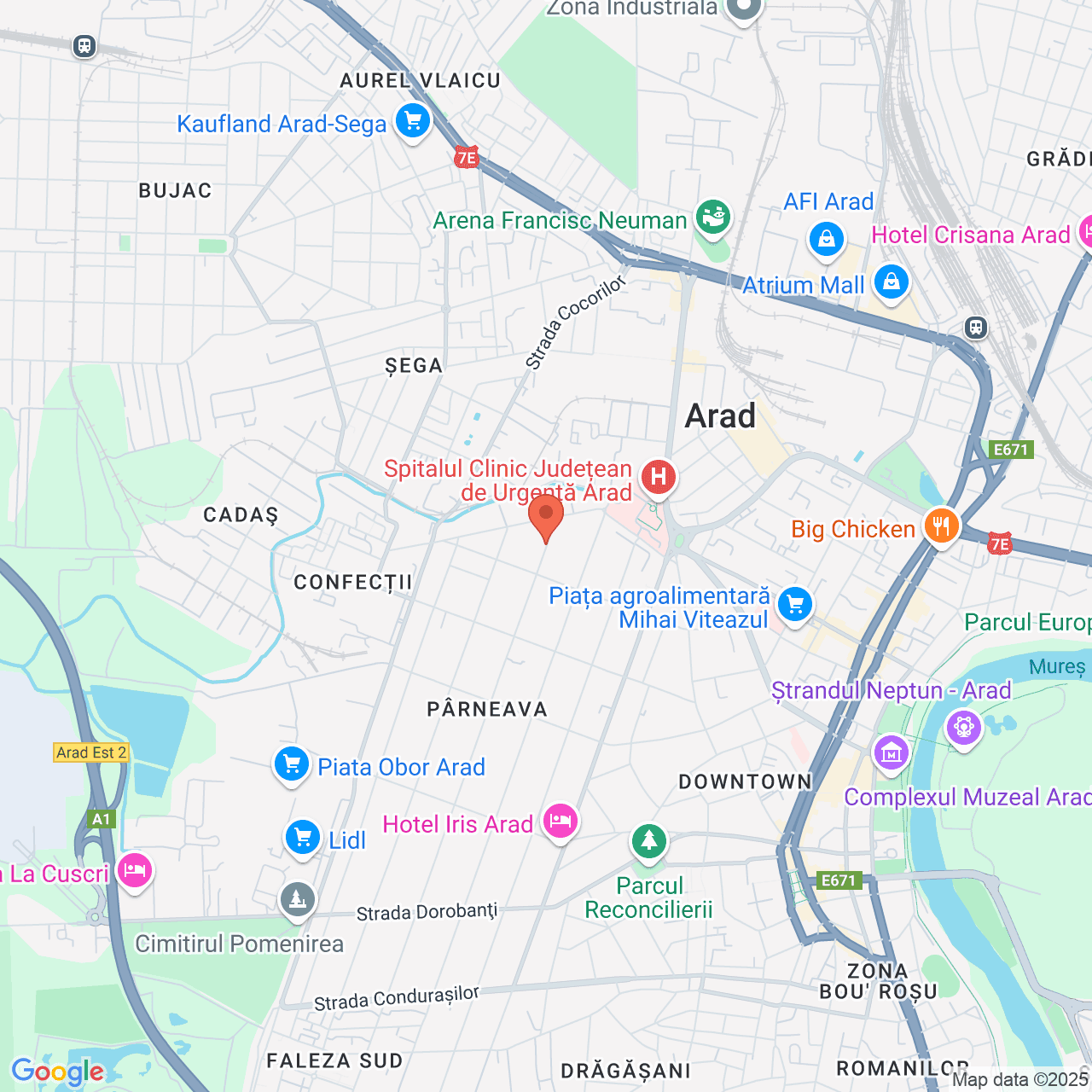 Poza harta streetview, zoom 14, adresa Arad, str. Clujului nr. 6, , judetul