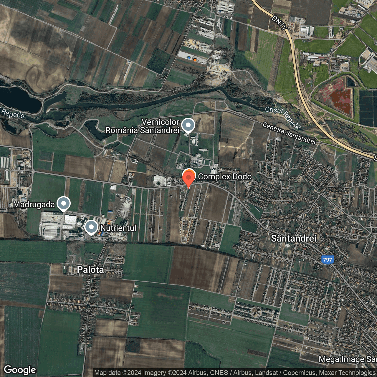 Poza harta hybrid, zoom 14, adresa Santandrei Bihor, , judetul