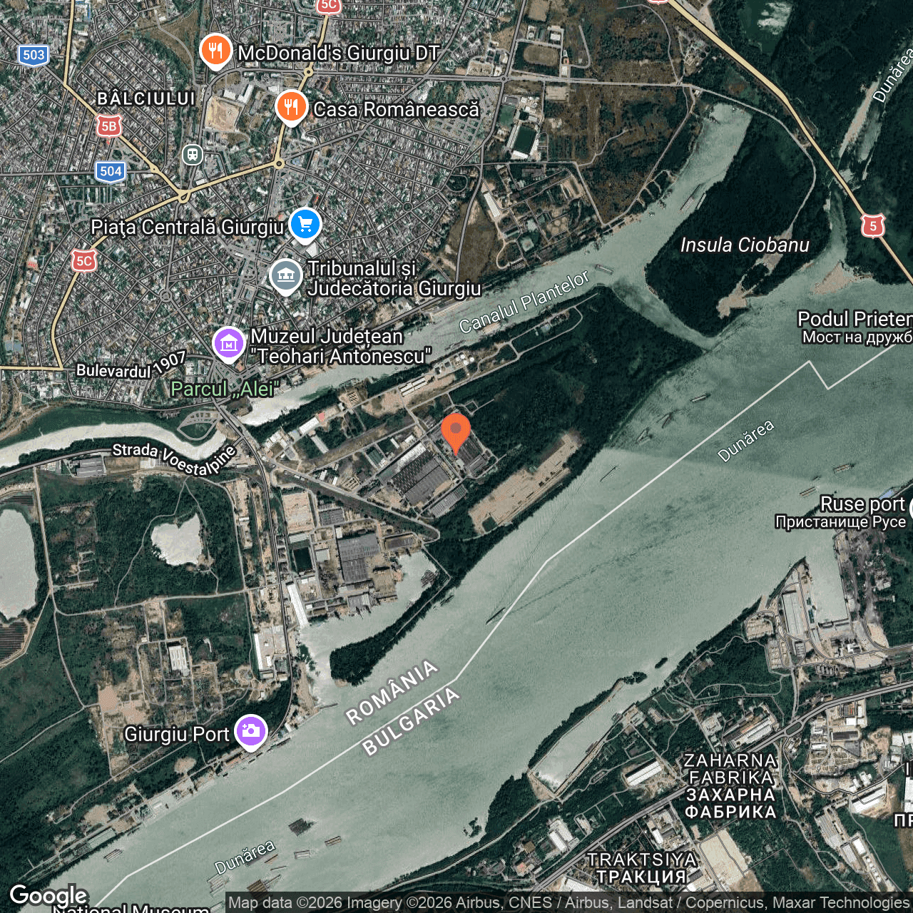 Poza harta hybrid, zoom 14, adresa Zona Libera Giurgiu, , judetul