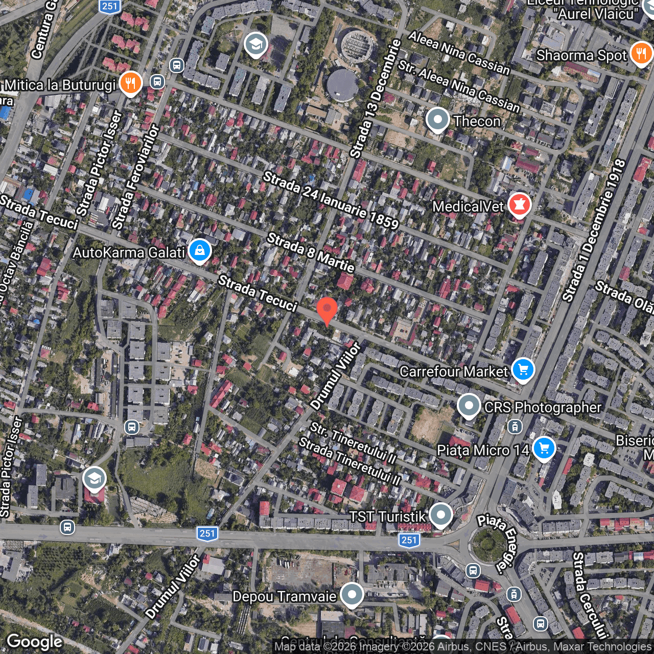Poza harta hybrid, zoom 16, adresa Galați, str. Drumul Viilor nr. 2, , judetul