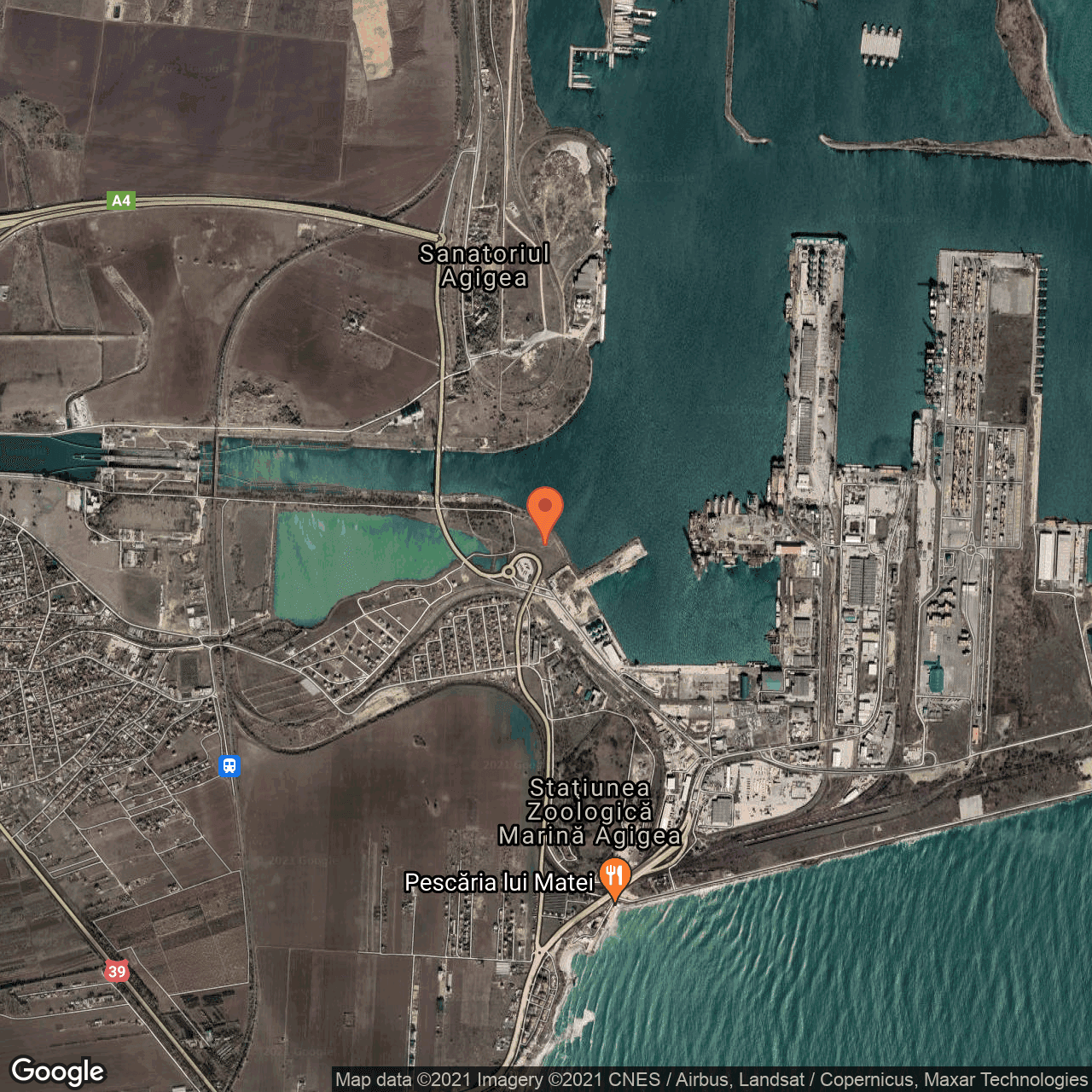 Poza harta hybrid, zoom 14, adresa Agigea, judetul Constanta
