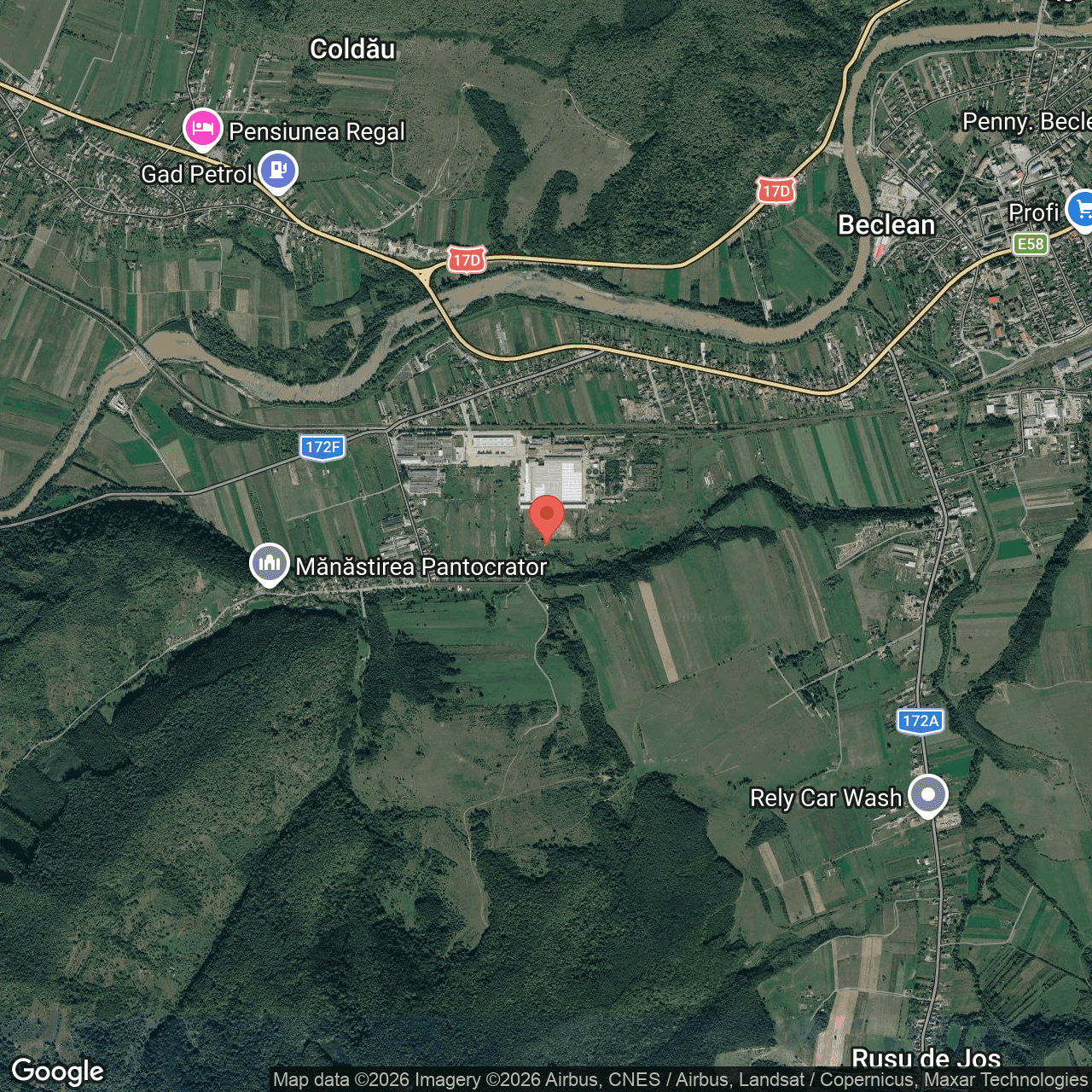 Poza harta hybrid, zoom 14, adresa str. Valea Viilor, nr.25/2, judet Bistrita-Nasaud, , judetul