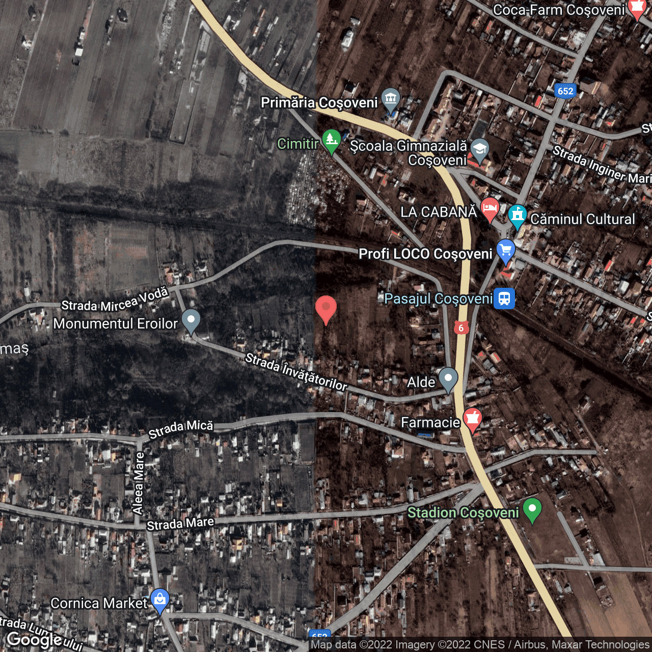 Poza harta hybrid, zoom 16, adresa Cosoveni, judetul Dolj