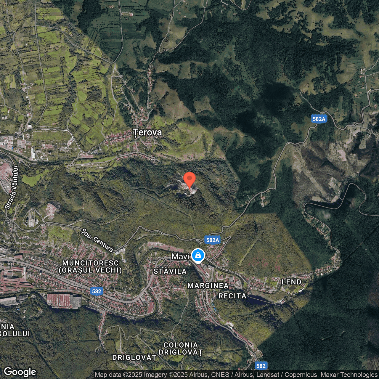 Poza harta hybrid, zoom 14, adresa Țerova, Reșița, FN, Jud. Caraș-Severin, , judetul