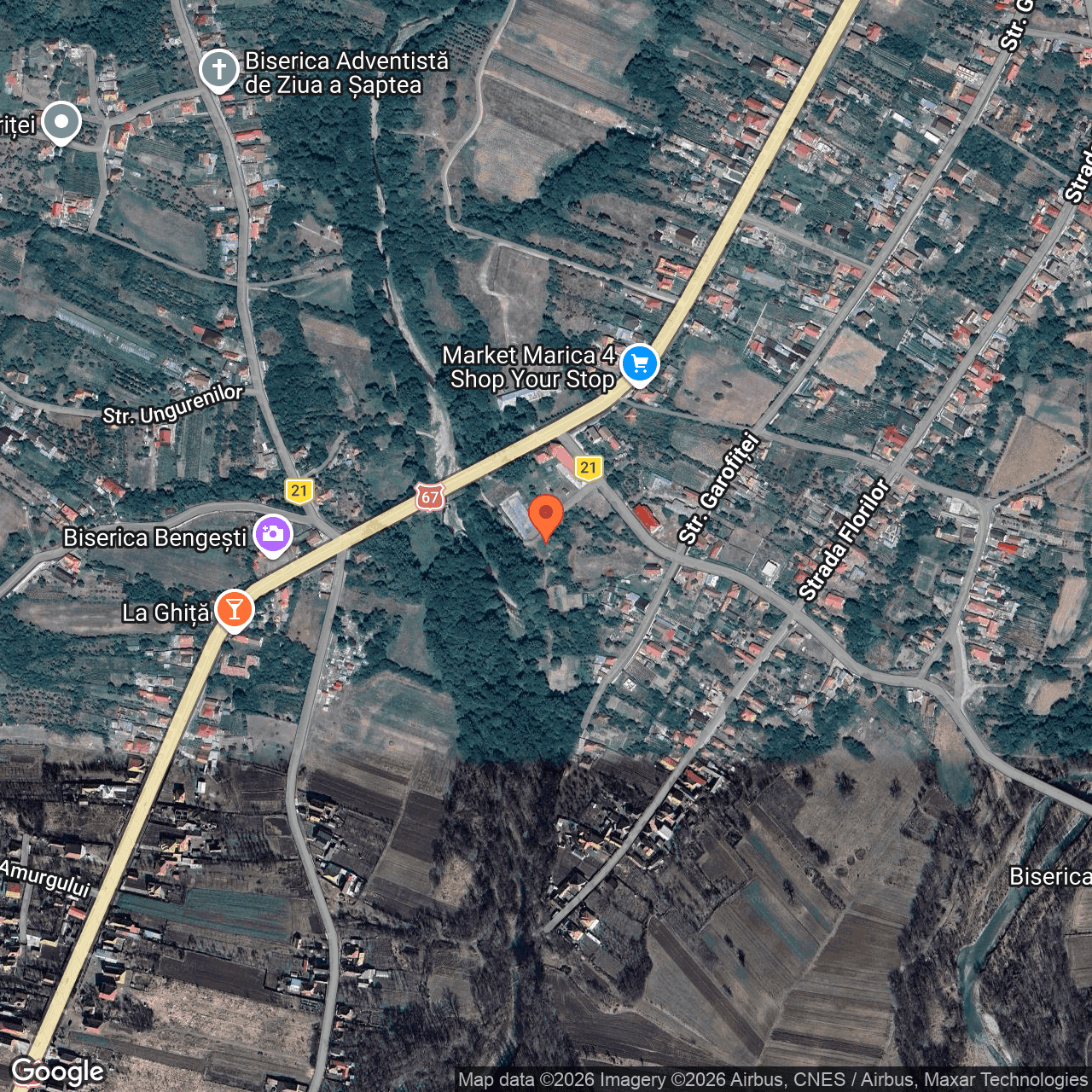 Poza harta hybrid, zoom 16, adresa Bengesti, judet Gorj, , judetul