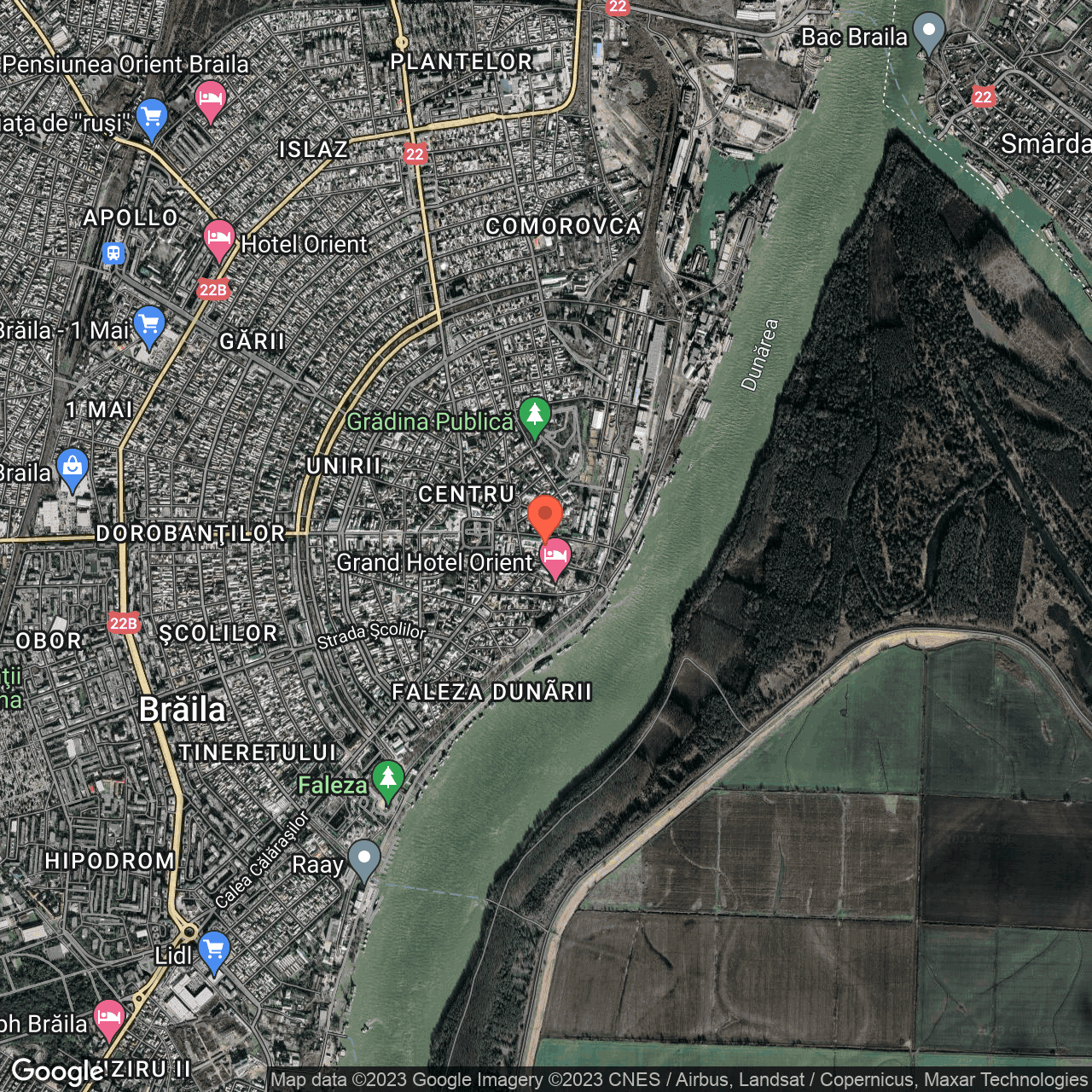 Poza harta hybrid, zoom 14, adresa Brăila, str. Neagră, nr. 24, , judetul