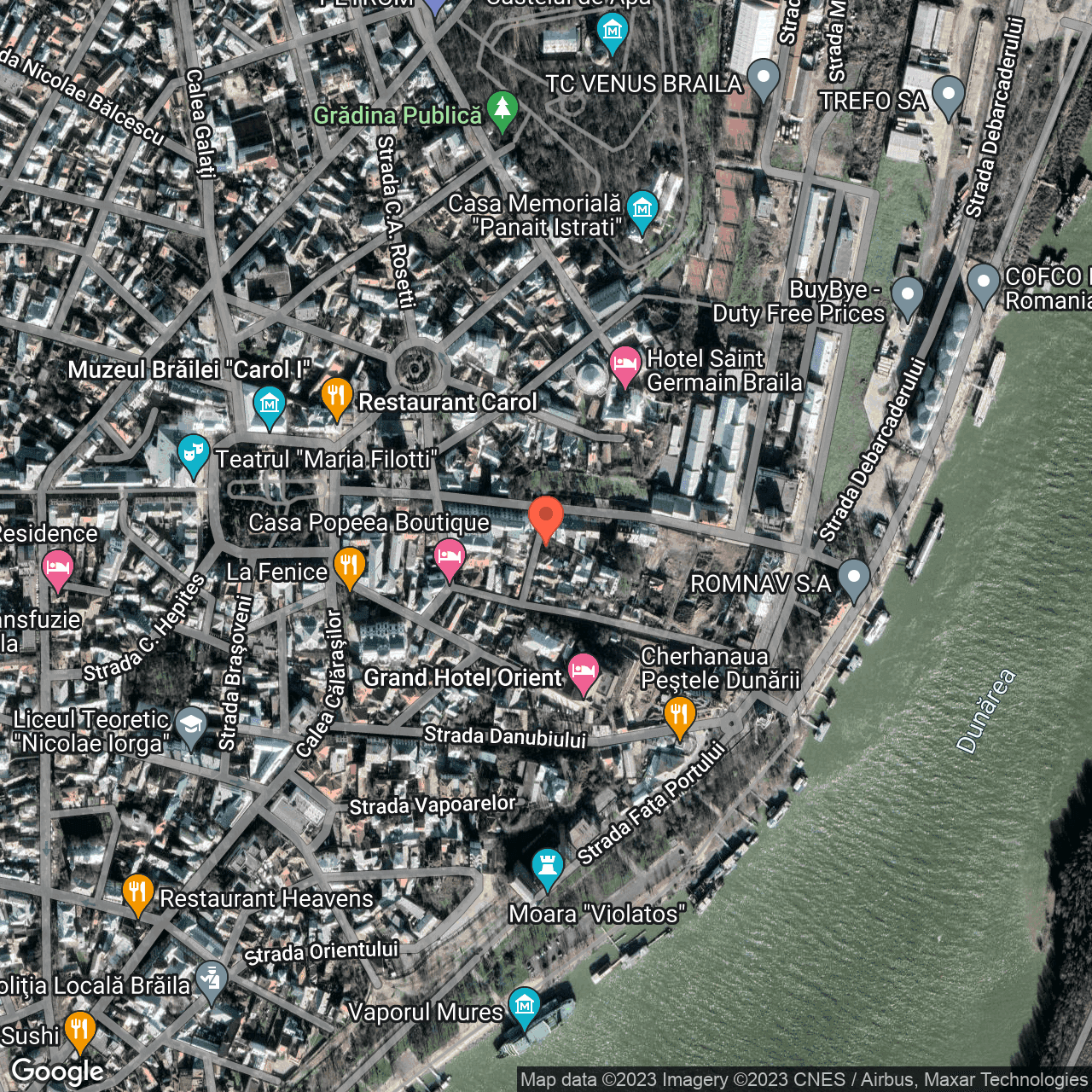 Poza harta hybrid, zoom 16, adresa Brăila, str. Neagră, nr. 24, , judetul