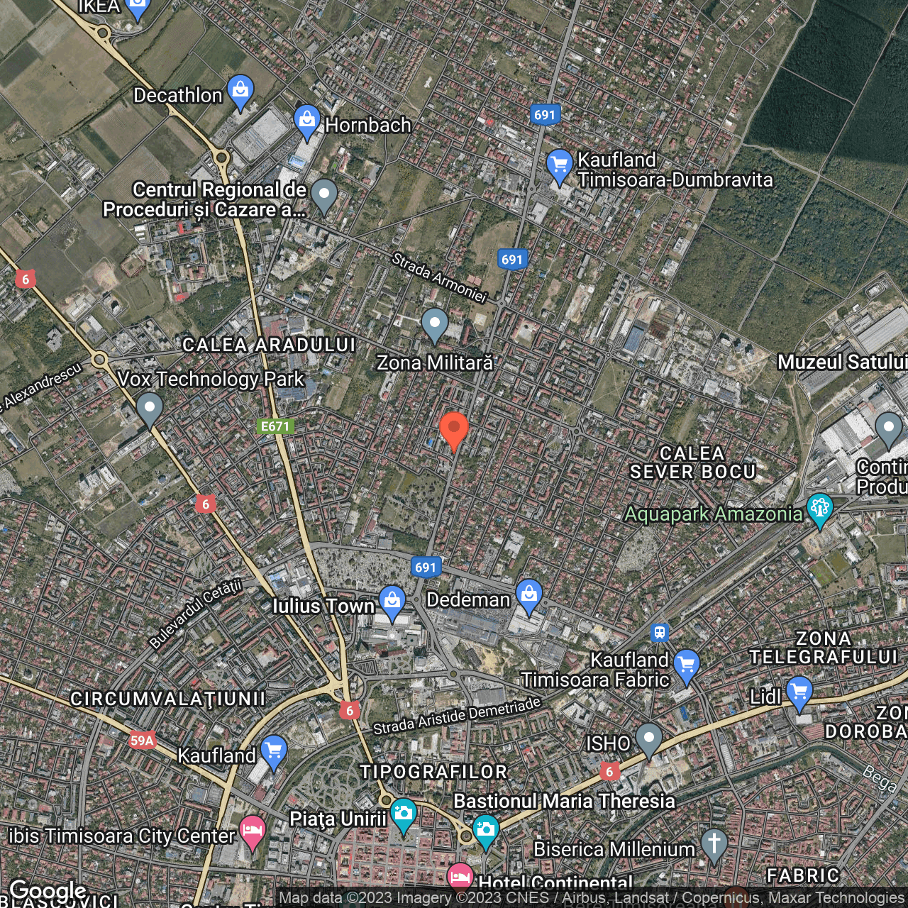 Poza harta hybrid, zoom 14, adresa Calea Sever Bocu Timisoara, , judetul