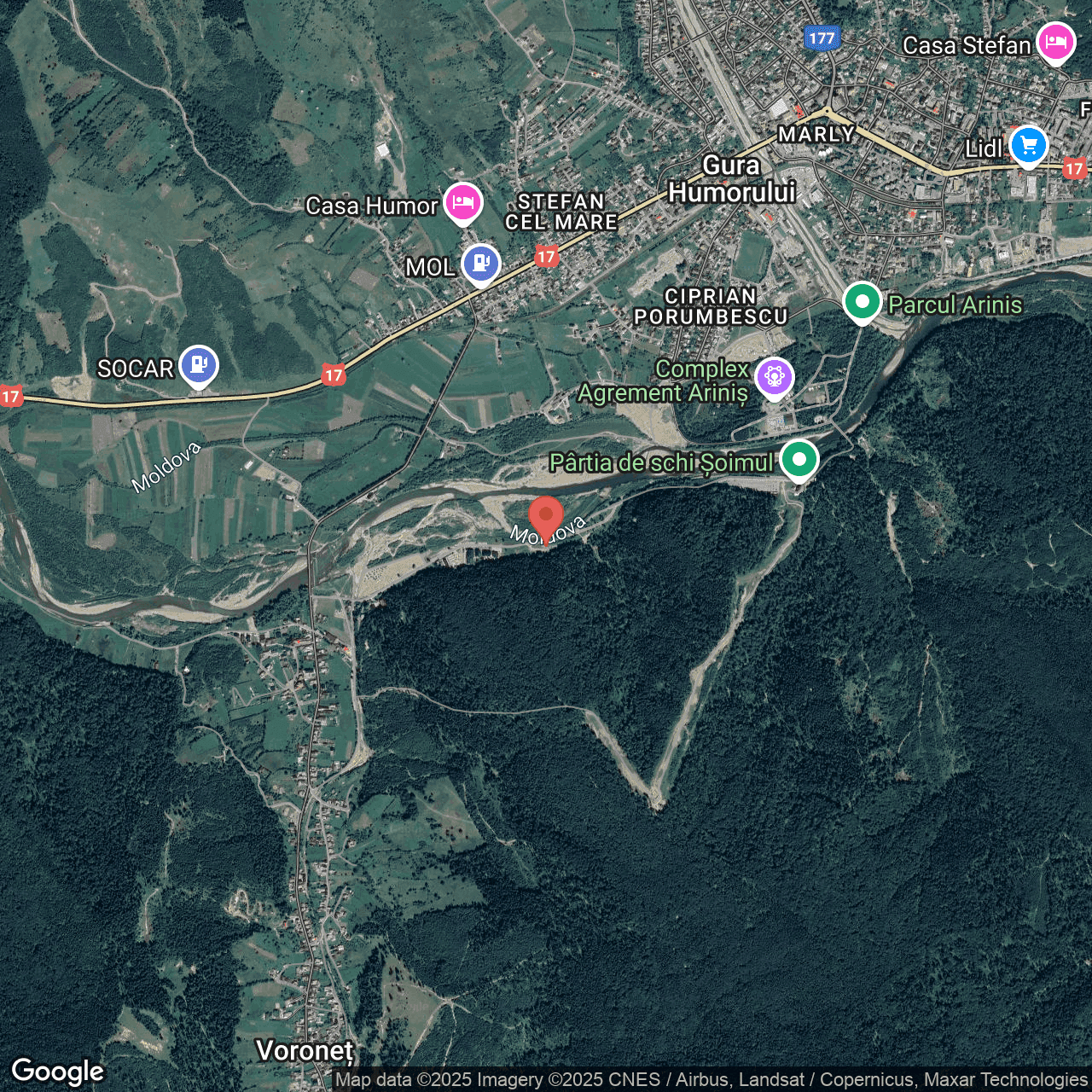 Poza harta hybrid, zoom 14, adresa Gura Humorului Suceava, , judetul