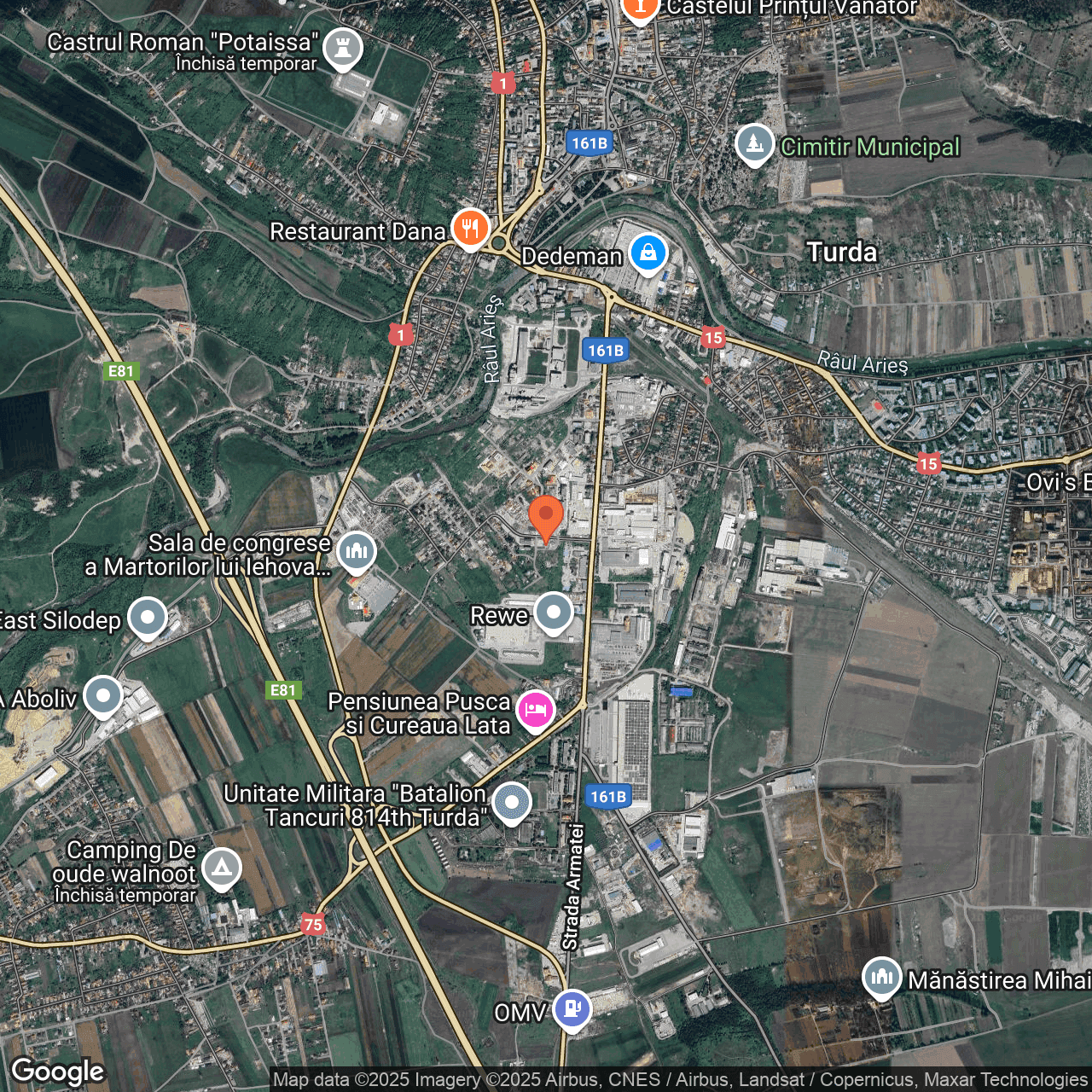 Poza harta hybrid, zoom 14, adresa Turda, , judetul
