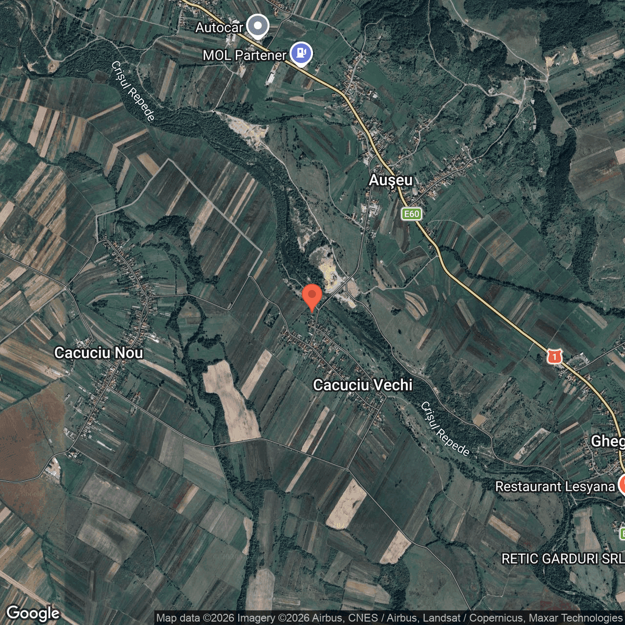 Poza harta hybrid, zoom 14, adresa Aușeu, loc. Cacuciu Vechi, jud. Bihor, , judetul
