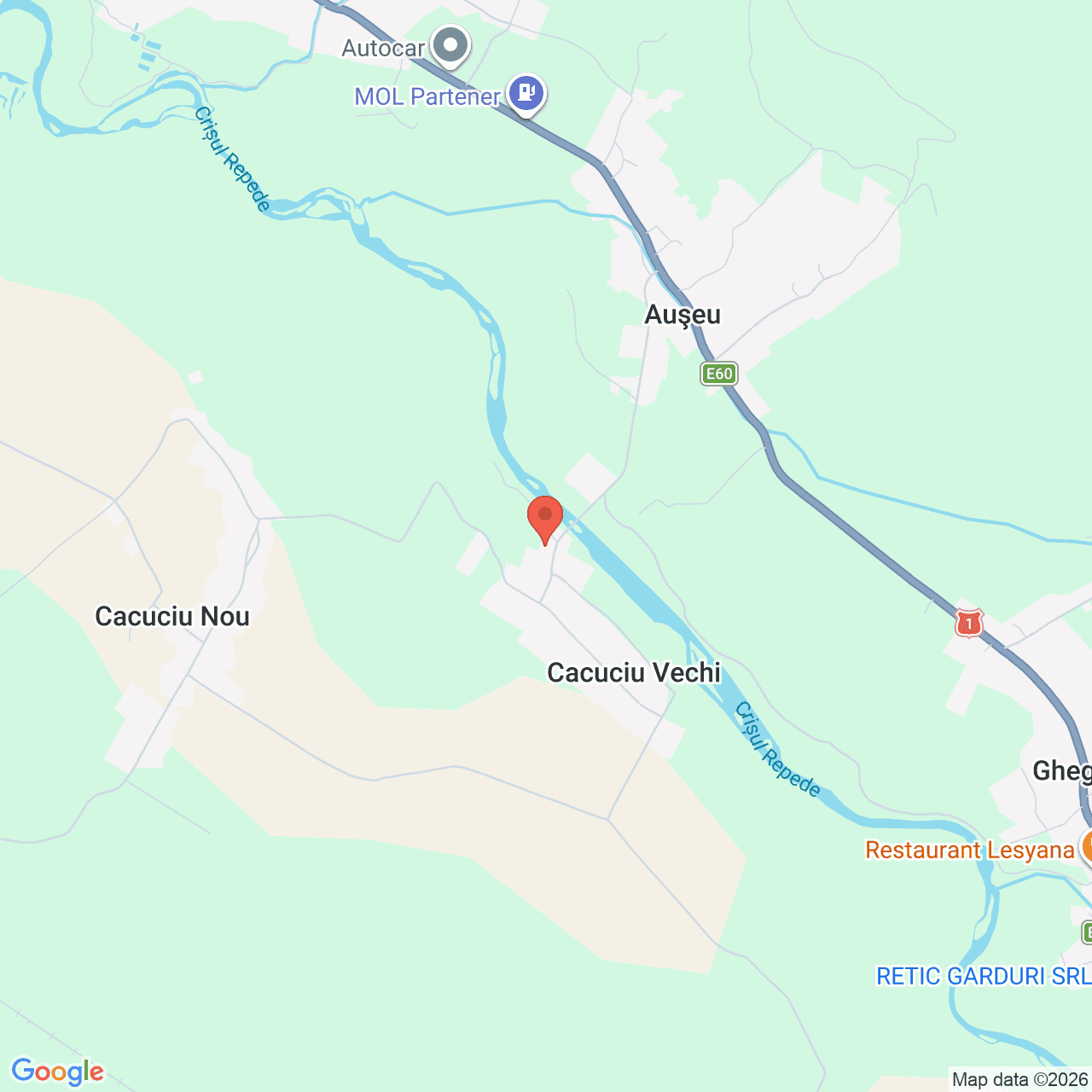 Poza harta streetview, zoom 14, adresa Aușeu, loc. Cacuciu Vechi, jud. Bihor, , judetul