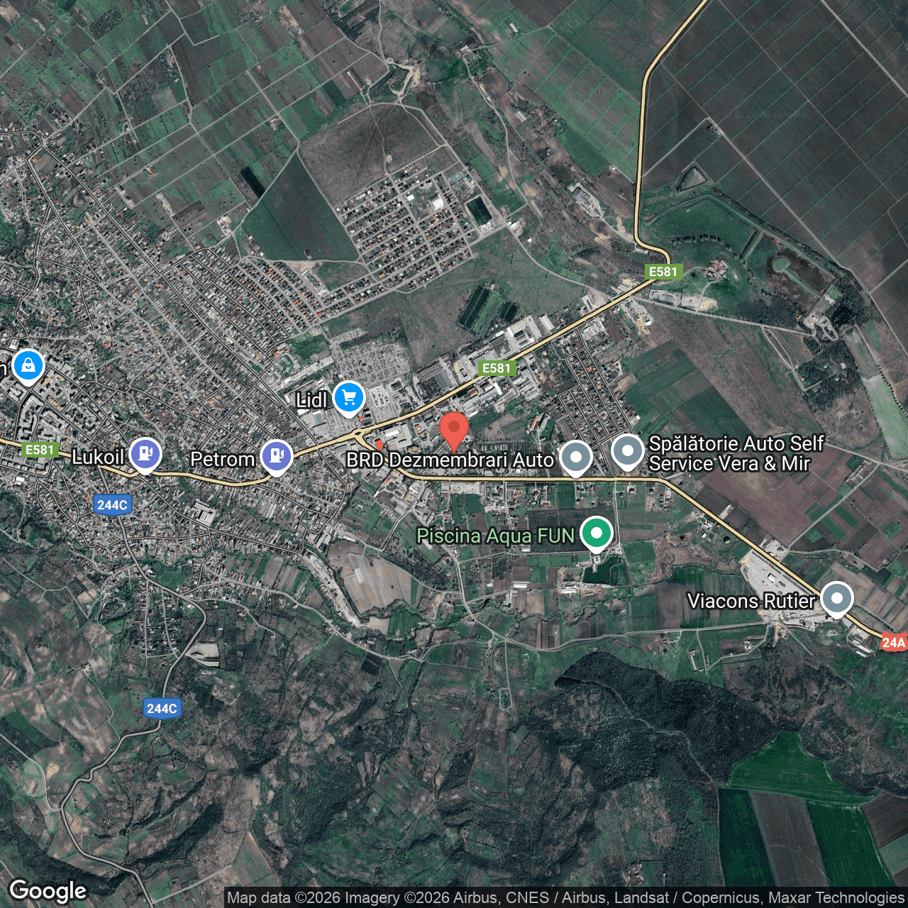 Poza harta hybrid, zoom 14, adresa Husi Vaslui, , judetul