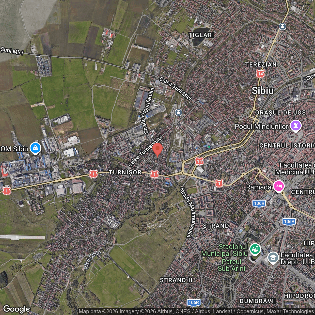 Poza harta hybrid, zoom 14, adresa Sibiu str.Lucernei nr.37E, , judetul