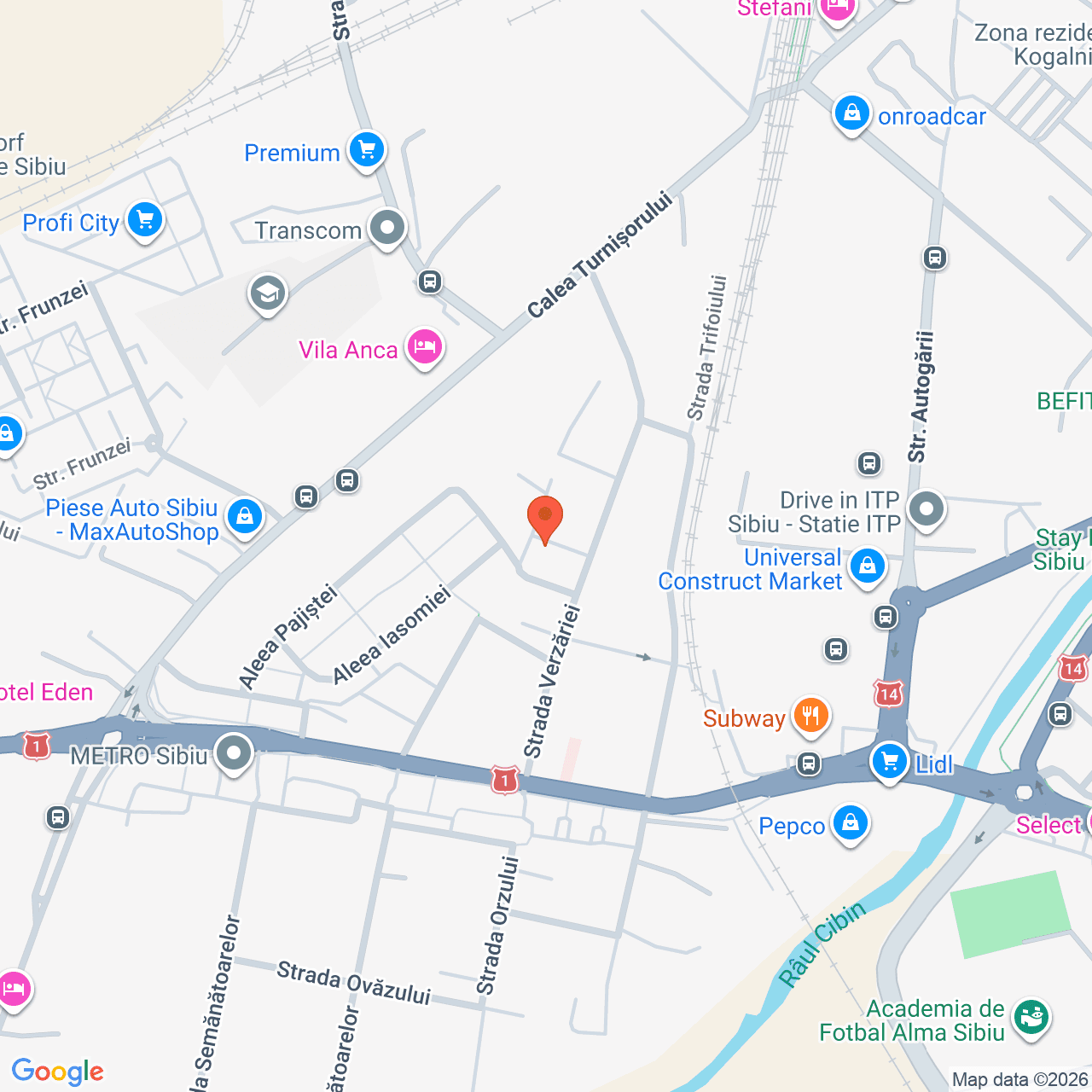 Poza harta streetview, zoom 16, adresa Sibiu str.Lucernei nr.37E, , judetul