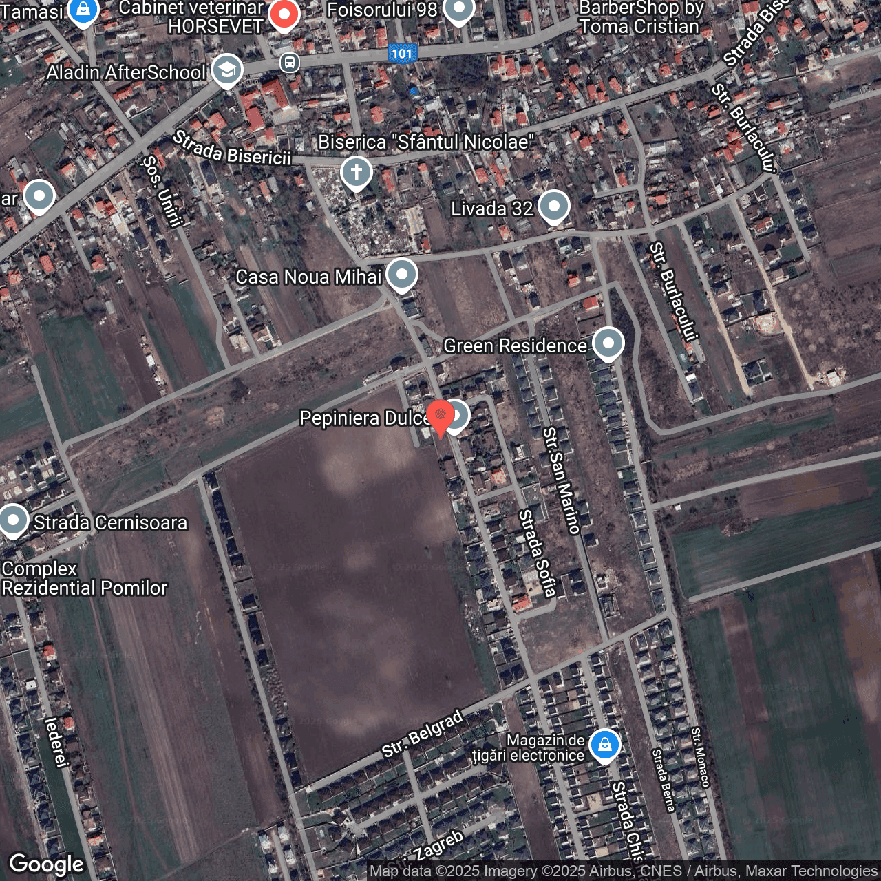 Poza harta hybrid, zoom 16, adresa Tamasi Ilfov, , judetul