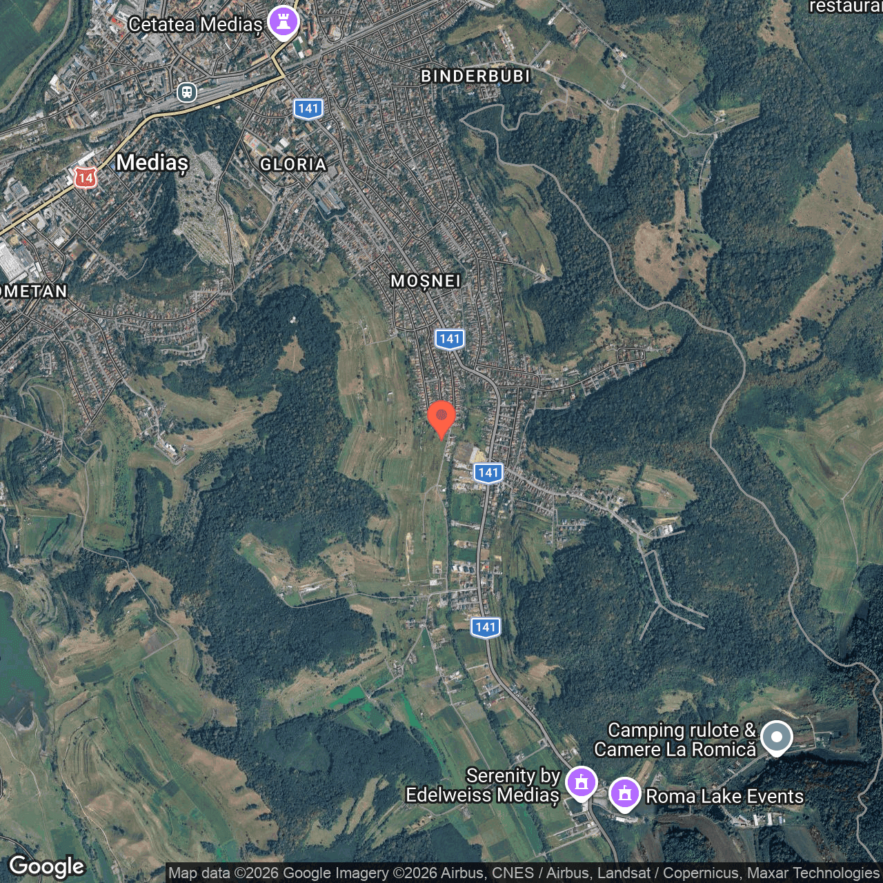 Poza harta hybrid, zoom 14, adresa Mediaș str. Graia de Jos, jud. Sibiu, , judetul