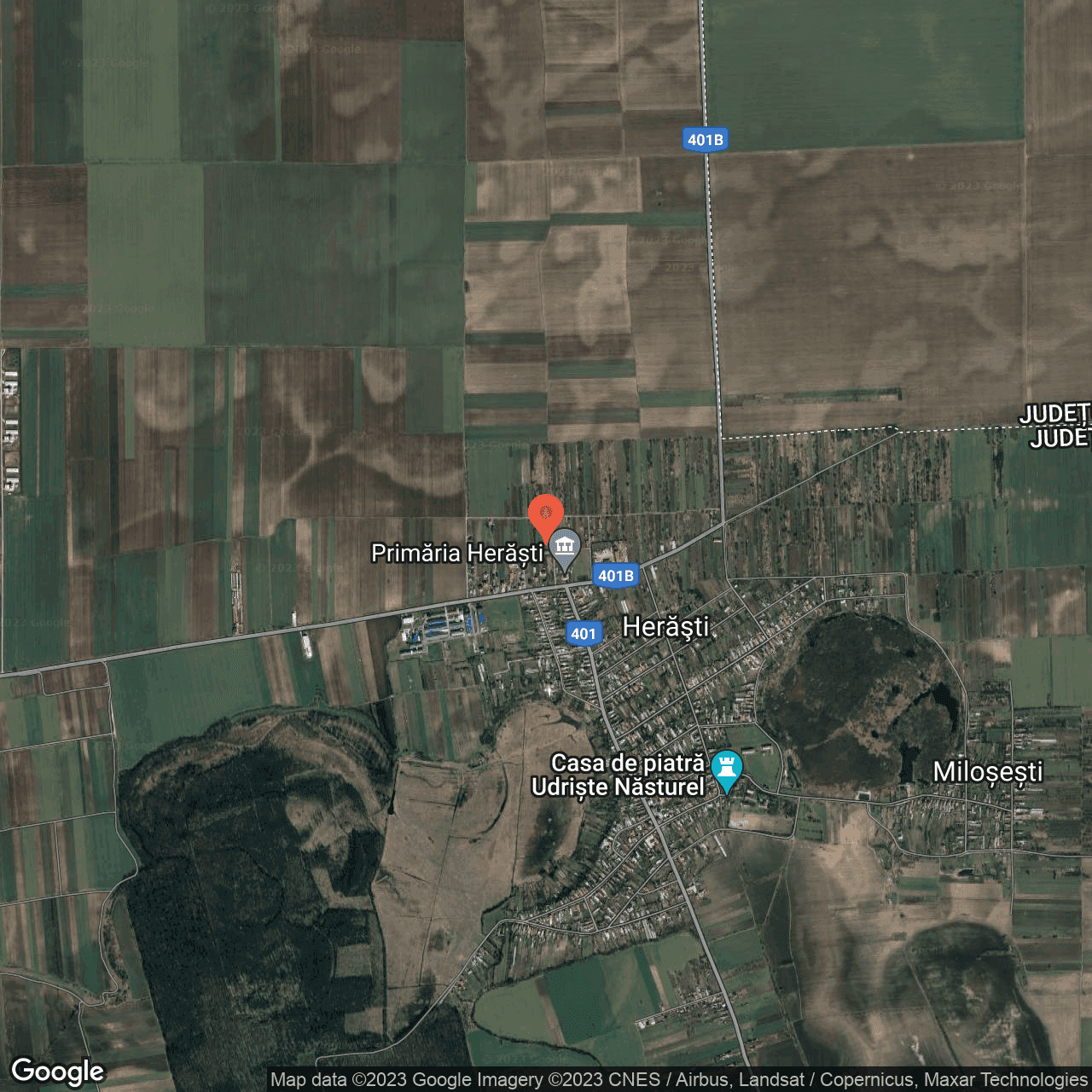 Poza harta hybrid, zoom 14, adresa Herasti, , judetul