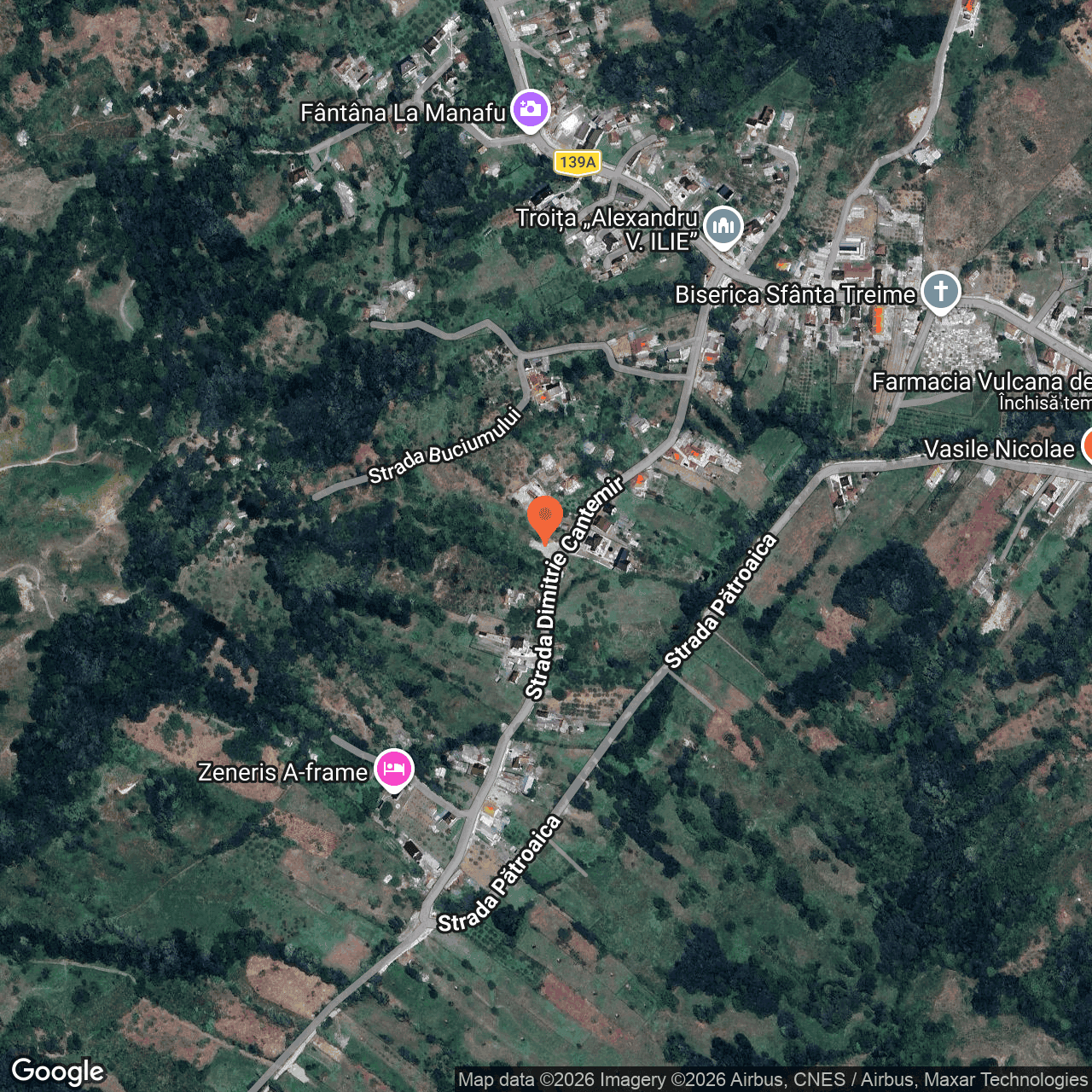 Poza harta hybrid, zoom 16, adresa Vulcana de Sus, Judet Dambovita, , judetul