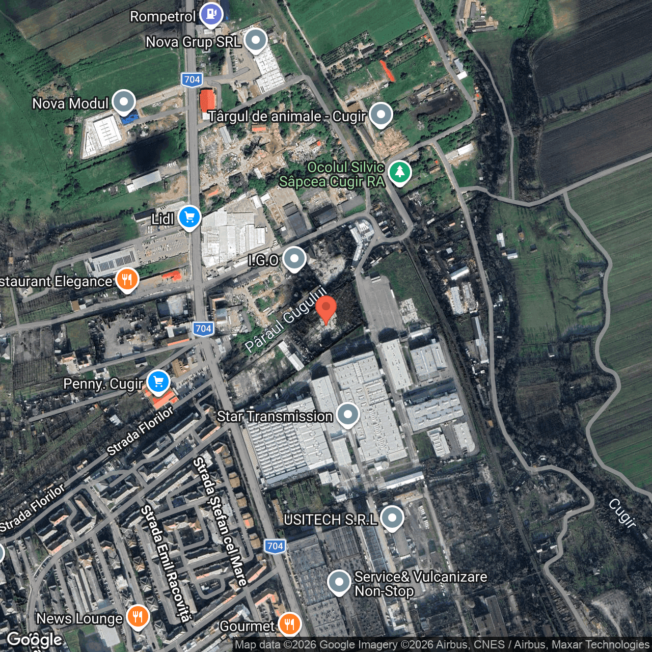 Poza harta hybrid, zoom 16, adresa strada Serelor, localitatea Cugir, judet Alba, , judetul