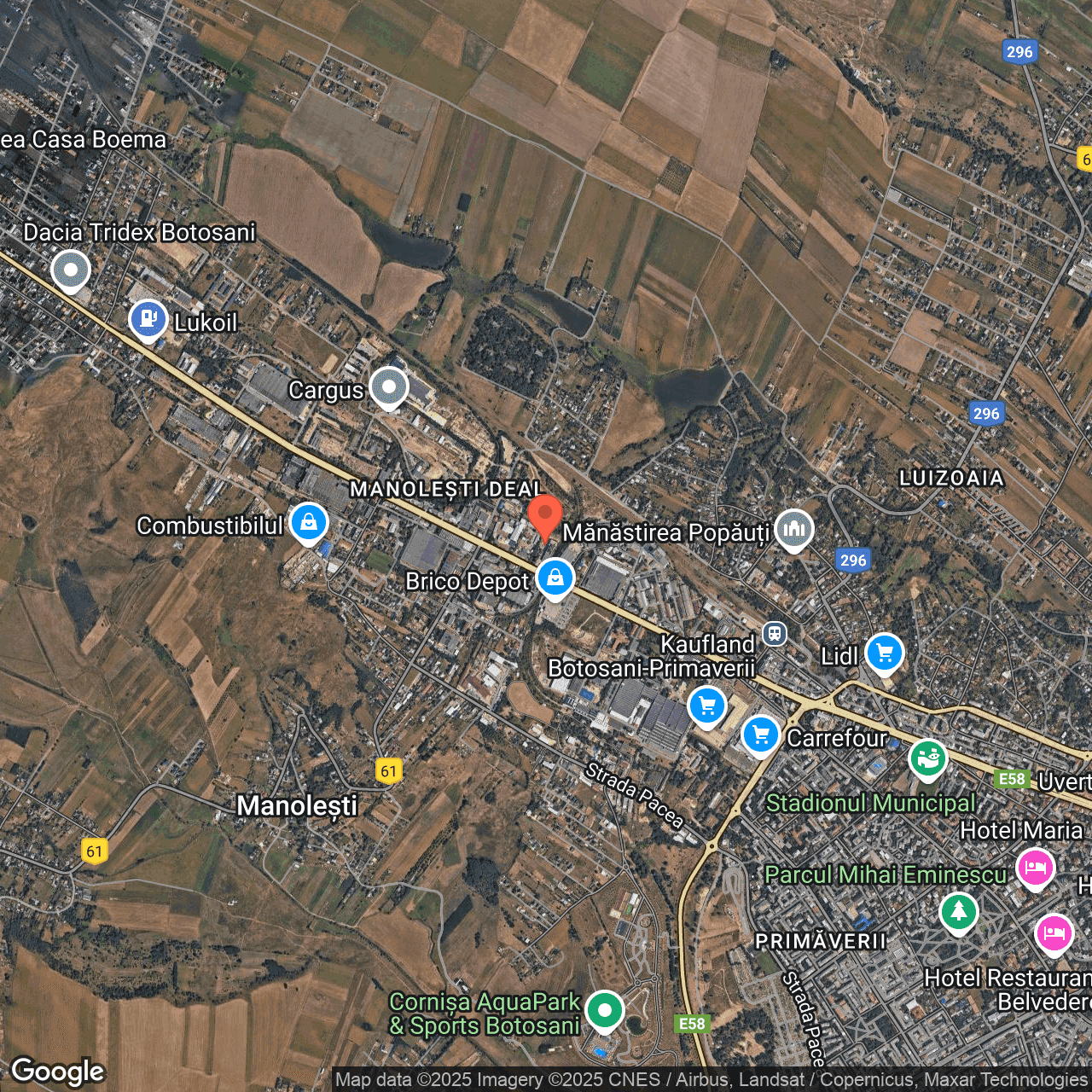 Poza harta hybrid, zoom 14, adresa Botosani, Calea Nationala, nr. 21, , judetul