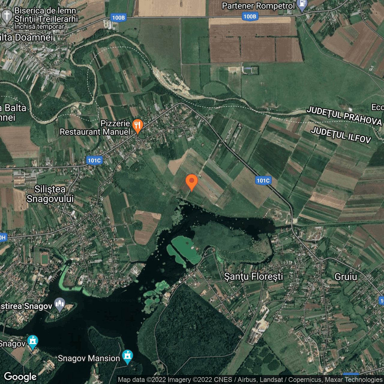 Poza harta hybrid, zoom 14, adresa Silistea Snagovului, Gruiu, judetul Bucuresti Ilfov
