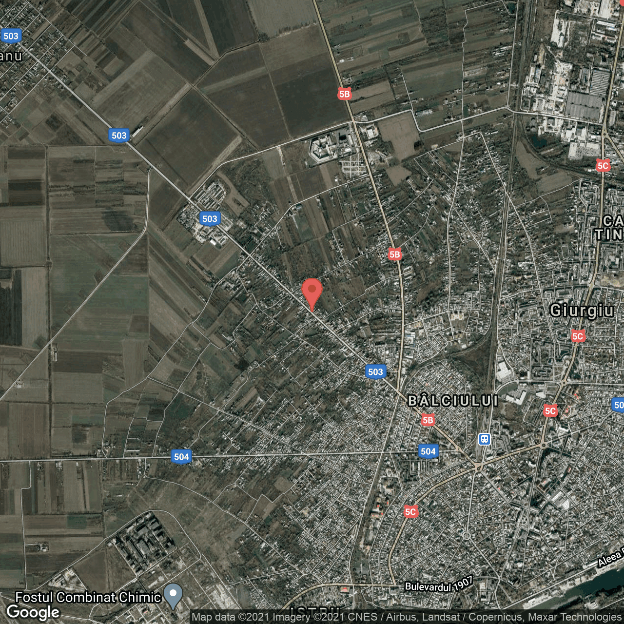 Poza harta hybrid, zoom 14, adresa Ghizdarului 134, Giurgiu, judetul Giurgiu