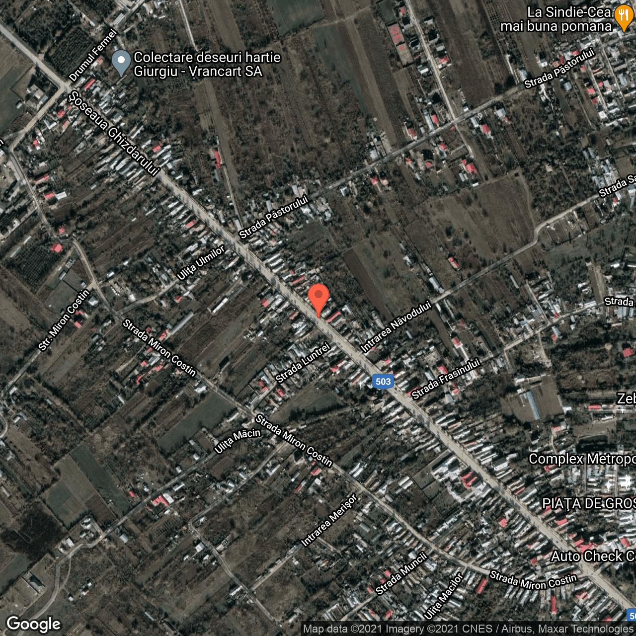 Poza harta hybrid, zoom 16, adresa Ghizdarului 134, Giurgiu, judetul Giurgiu